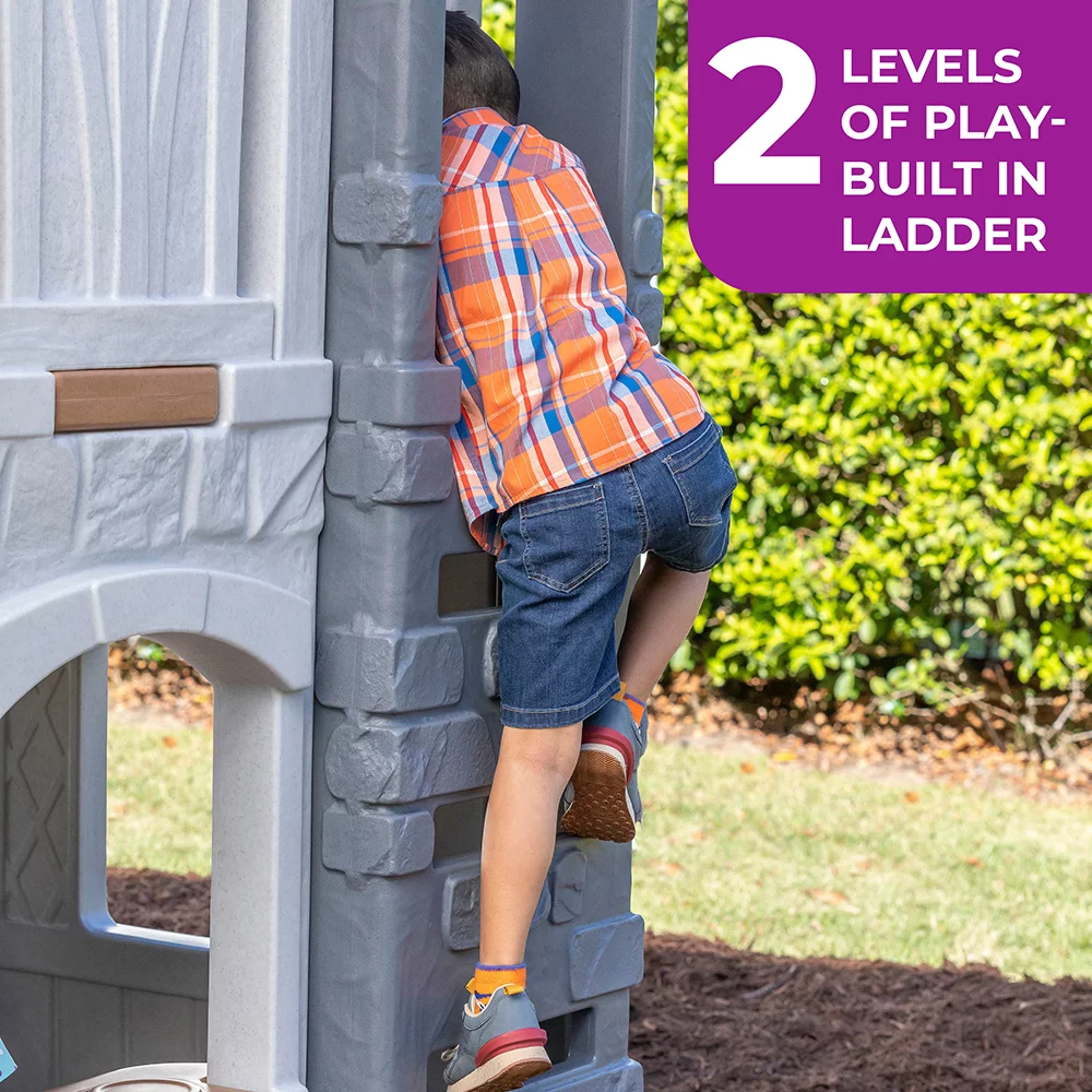 Step2 Enchanting Adventures 2-Story Toddler Playhouse & Slide - Gray