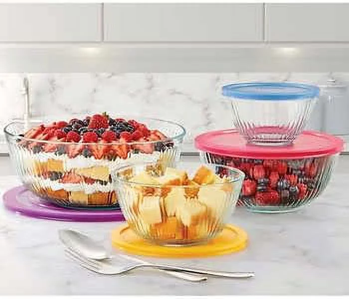 Glass Mixing Bowls With Lids (8-Piece Set)