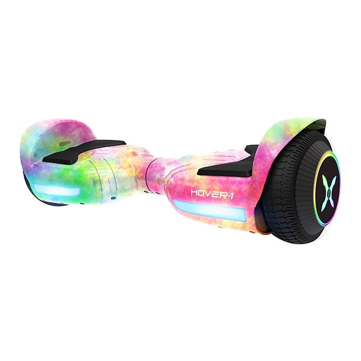 Hover-1 Rocket Hoverboard, Pink Tie Dye, LED Headlights, 7 MPH Max Speed, 160 lbs Max Weight, 3 Miles Max Distance