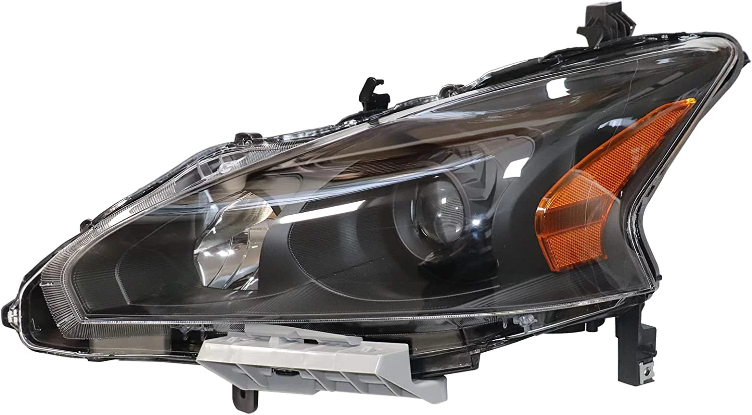 DENEST Black Housing Headlight Assembly Replacement Compatible with 2013 2014 2015 Altima Sedan Halogen Headlight NI2502208 NI2503208 - Passenger and Driver Side