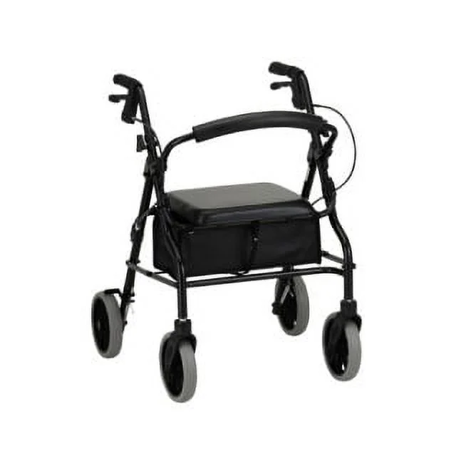 Rollator Nova Zoom 20 Aluminum Rolling Walker Weight Capacity 300 lbs (Black)