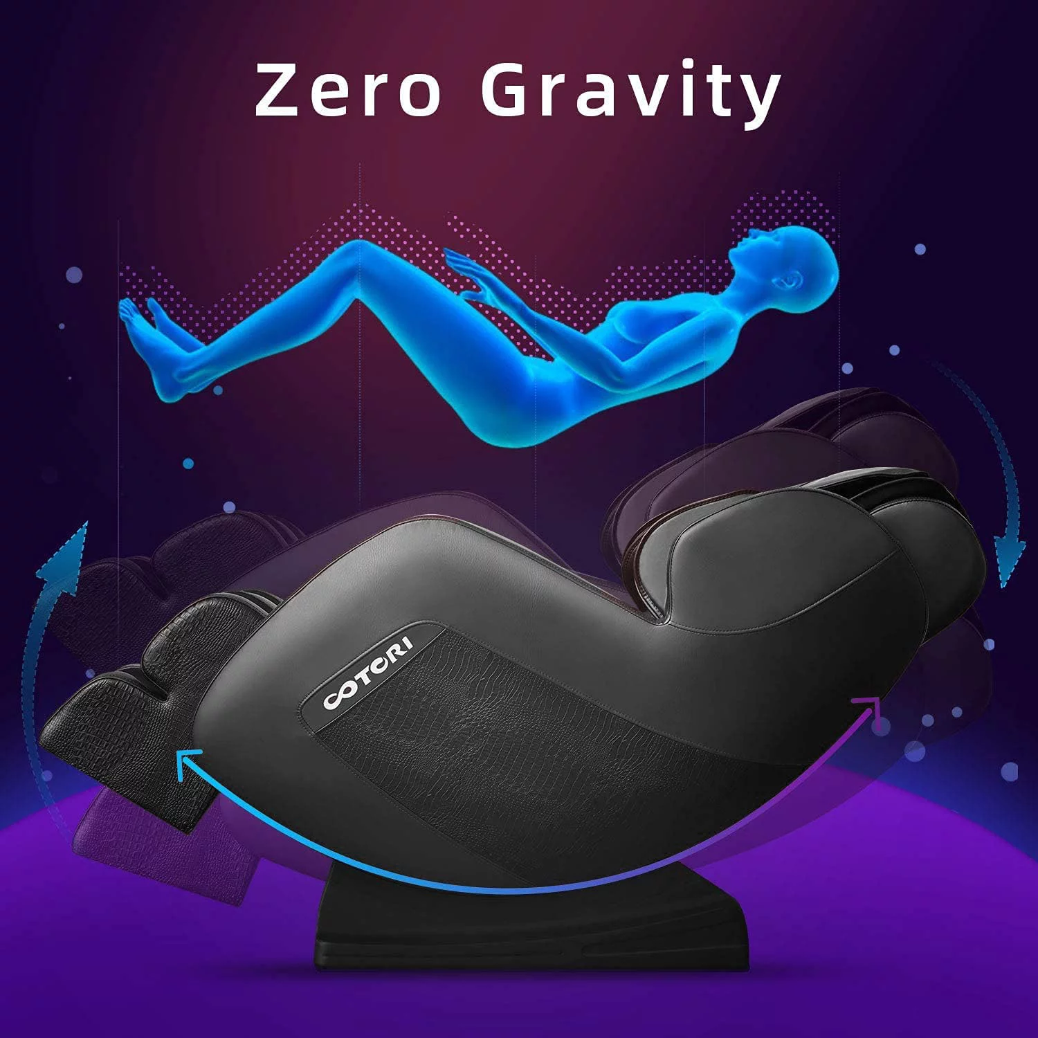 Massage Chair.Zero Gravity,Full Body Shiatsu with Airbags & Heating Vibration and Foot Roller,Black