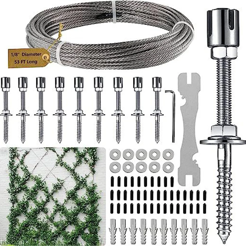 Wire Trellis Kit Wall Trellis Set Rustproof Climbing Plant Trellis Cross Head
