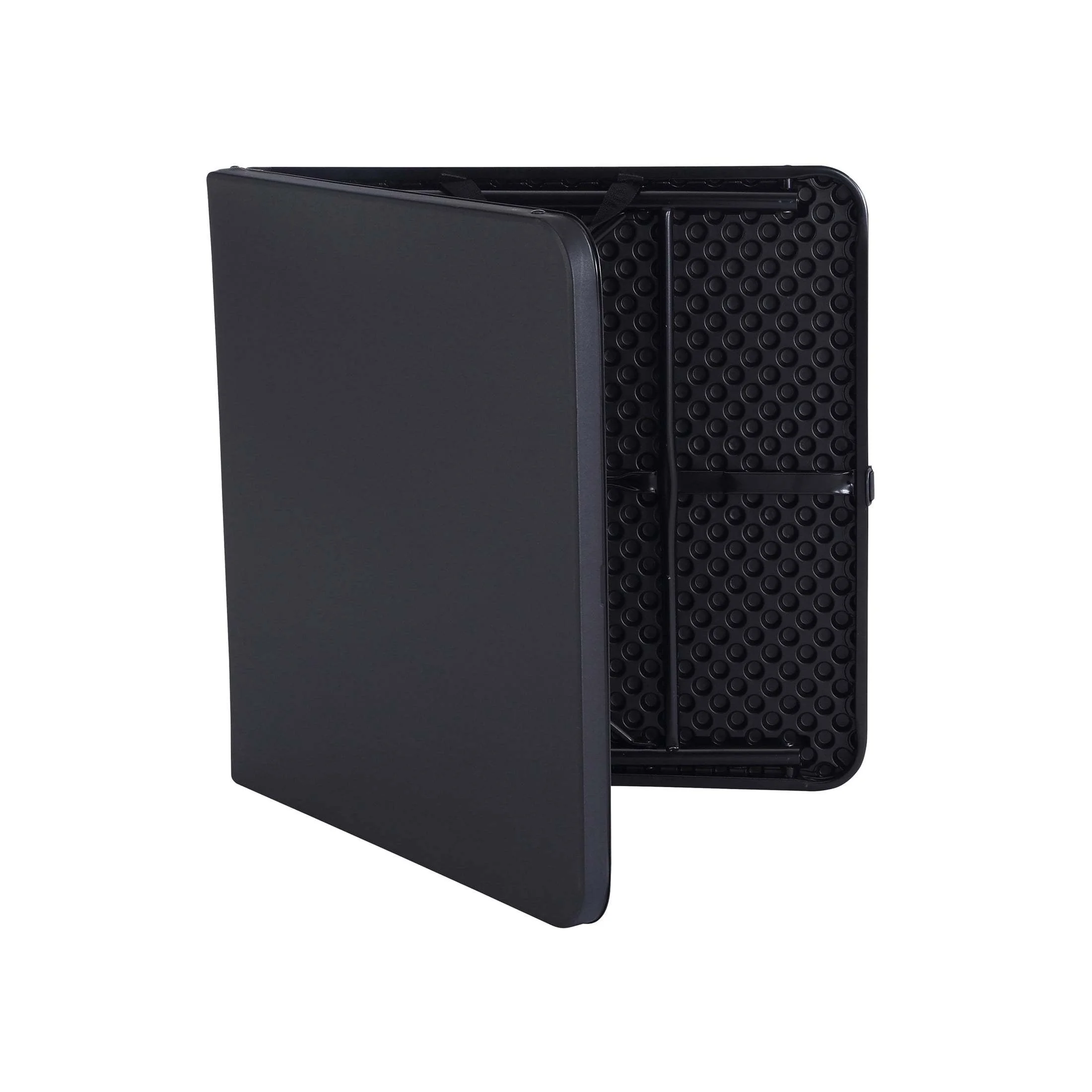 4 Foot Fold-in-Half Adjustable Folding Table, Rich Black