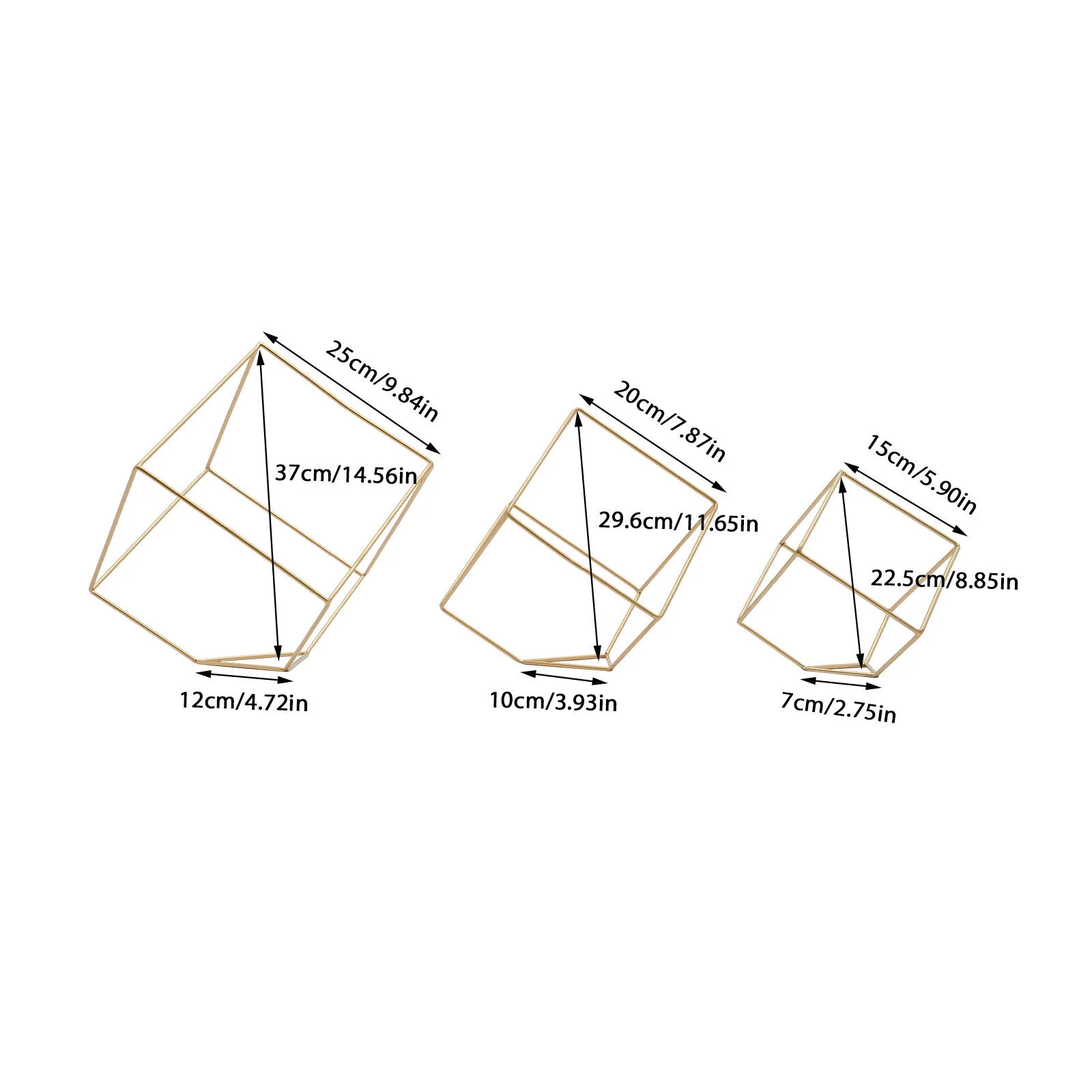 Vase Geometric Flower Stand 4 Sets(12 pcs) Gold Vases for Centerpieces Wedding