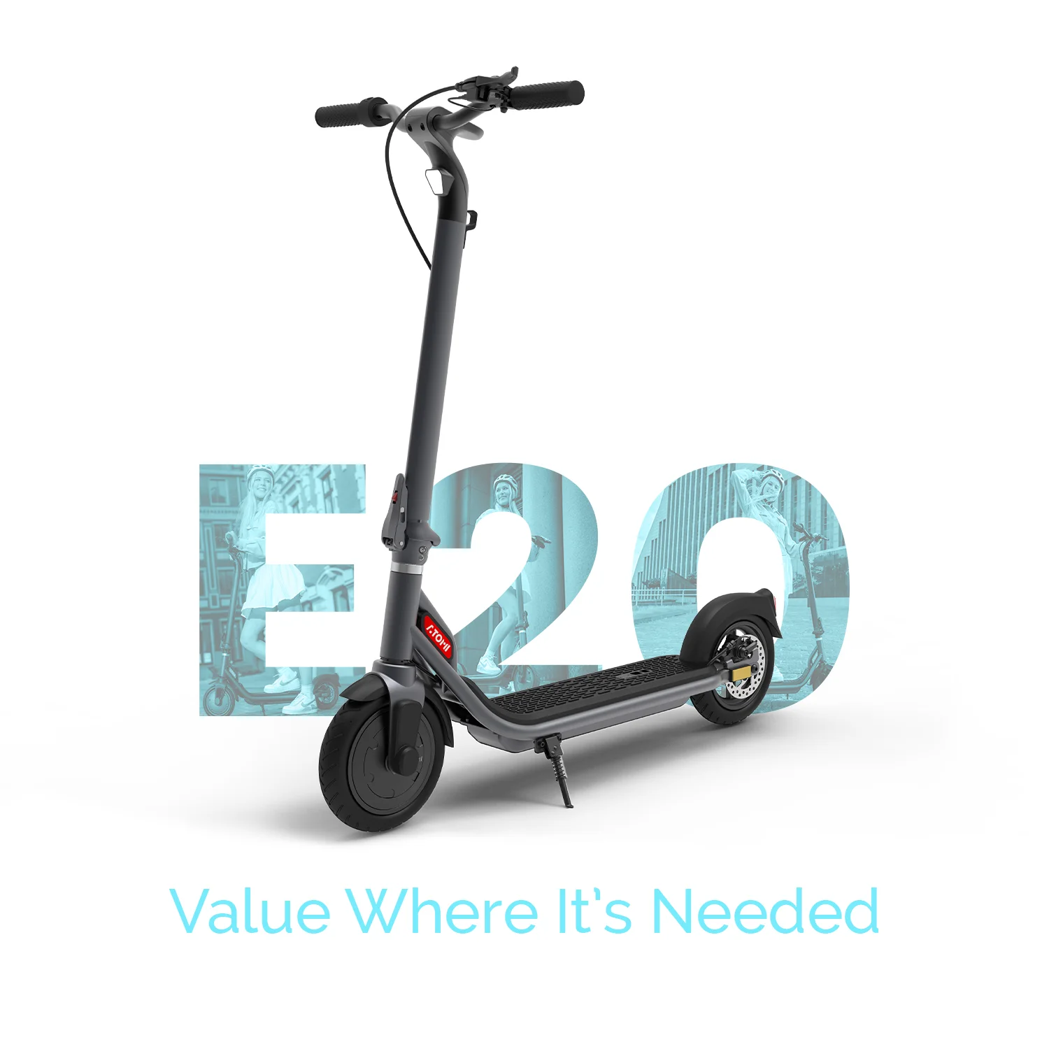 ATOMI E20 Electric Scooter - 500W Motor, 19 Miles Long Range, 15.6 Mph Speed, Smart Foldable Commuting Scooter for Adults and Kids