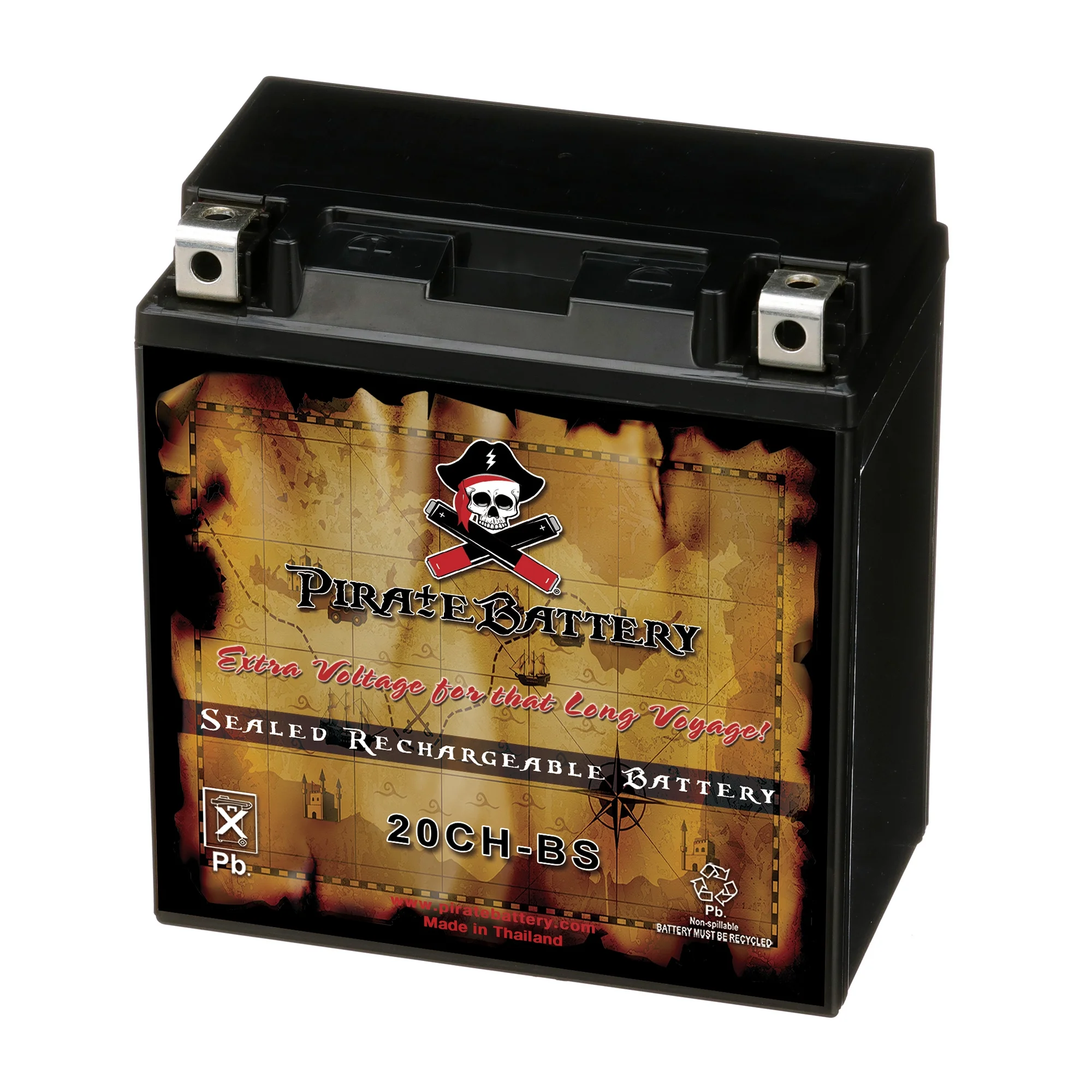 Pirate Battery Ytx20ch-bs (20ch-bs 12 Volts,18 Ah, 270 Cca) Snowmobile Battery for Polaris Indy Year (14-16)