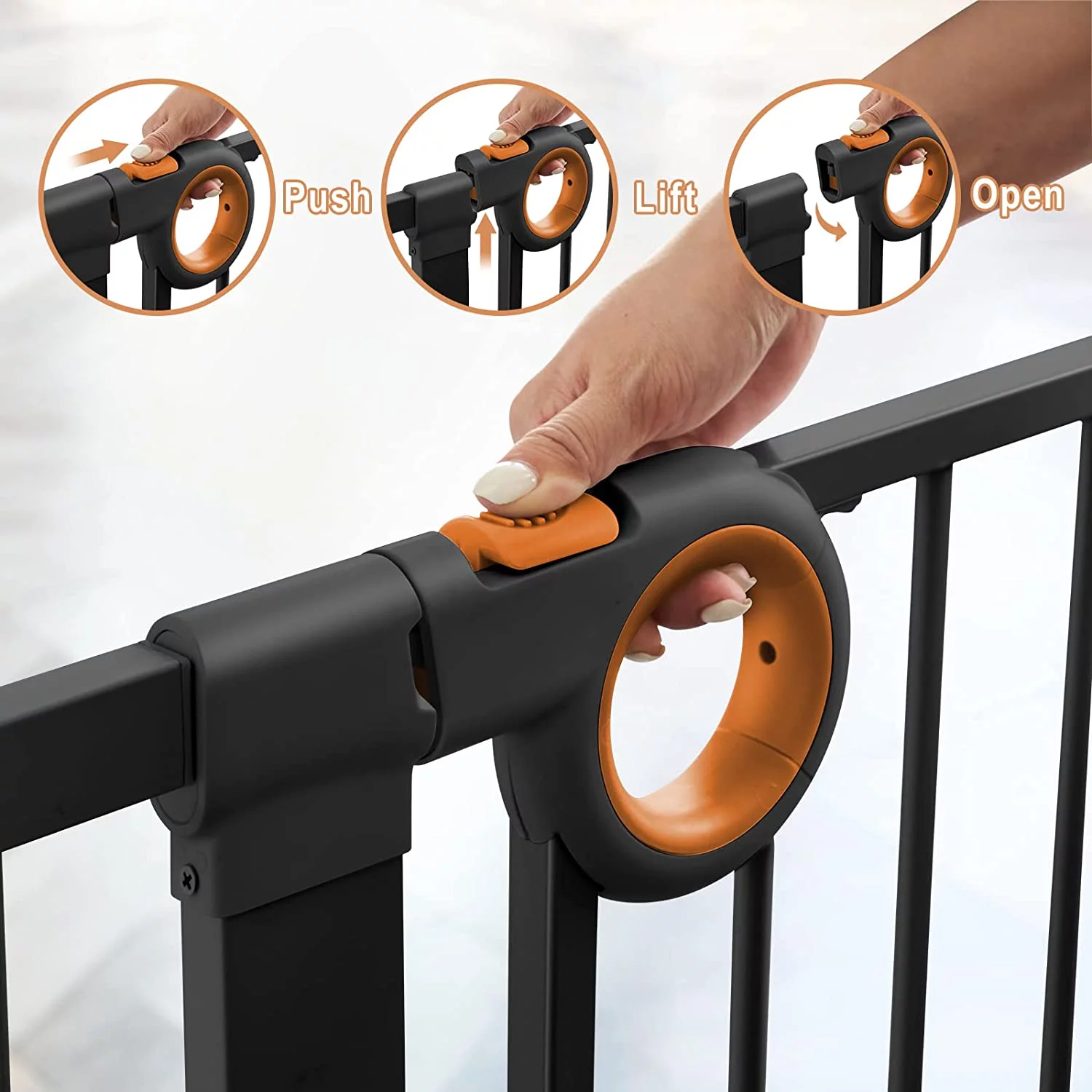 Wide Baby Gate, OUWI Auto Close Safety Gate for Doorways and Stairs 29.93-51.5