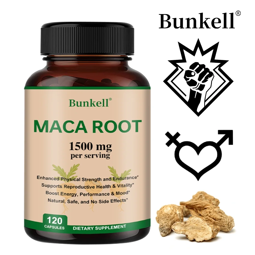 Bunkell Maca Root Capsules - Increase energy and stamina, improve mood 120 capsules