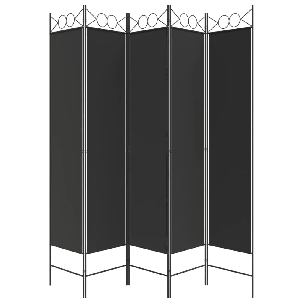 Anself 5-Panel Room Divider Black 78.7