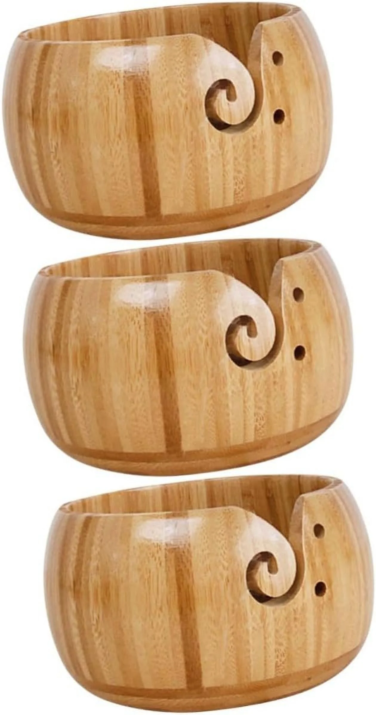 3pcs Wool Yarn Crotchet Crochet Bowl Crochet Yarn Storage Ball Rack Wooden Knitting Yarn