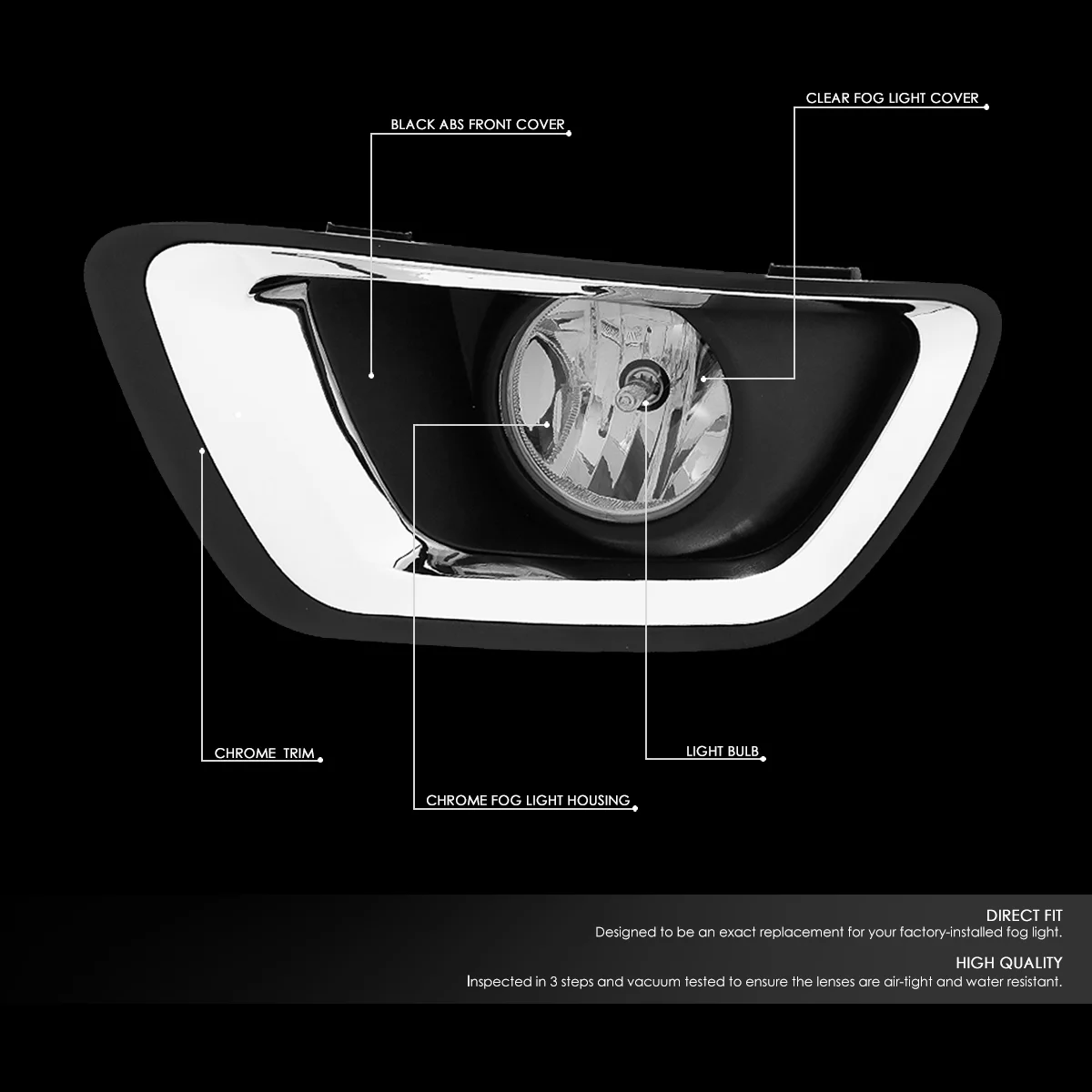 DNA Motoring FL-ZTL-288-CH For 2015 to 2019 Chevy Colorado Pair Clear Lens Front Driving Fog Light Lamps w/Chrome Trim Bezel Cover+Switch 16 17 18