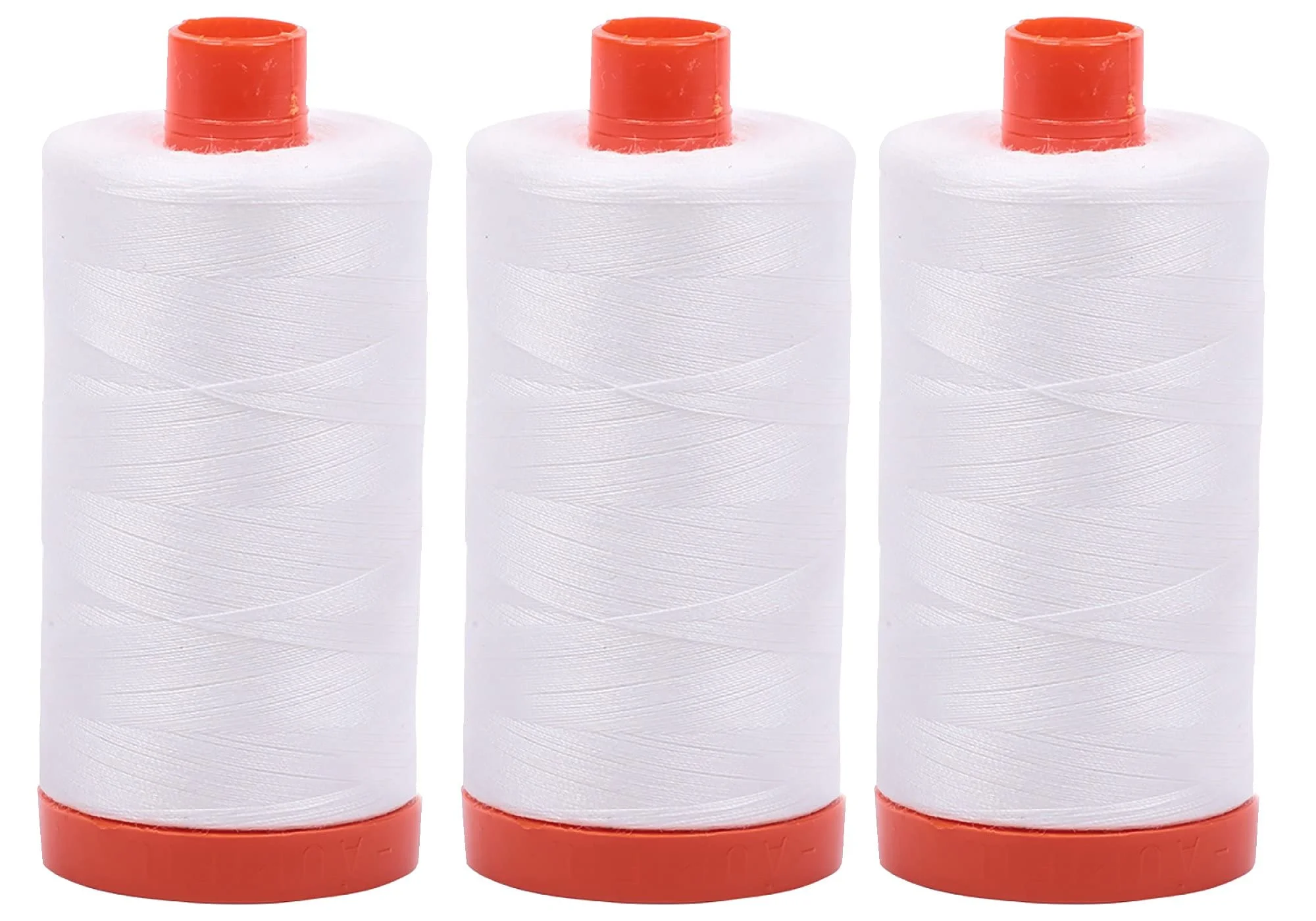 3-PACK - Aurifil 50WT - Natural White, Solid - Mako Cotton Thread - 1422Yds EACH - MK50-2021