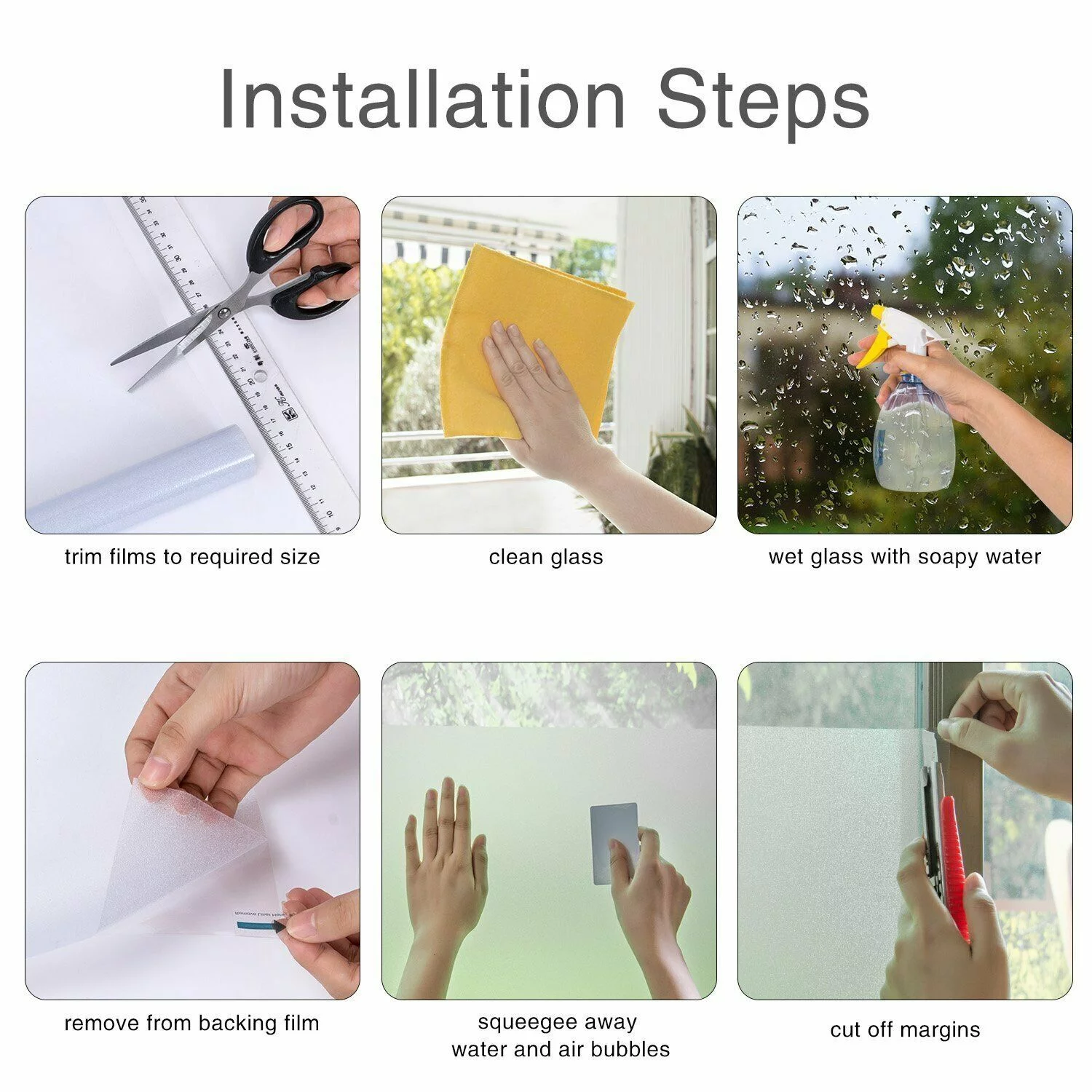 RockRose Stone Privacy Window Film Static Cling Film 17.7