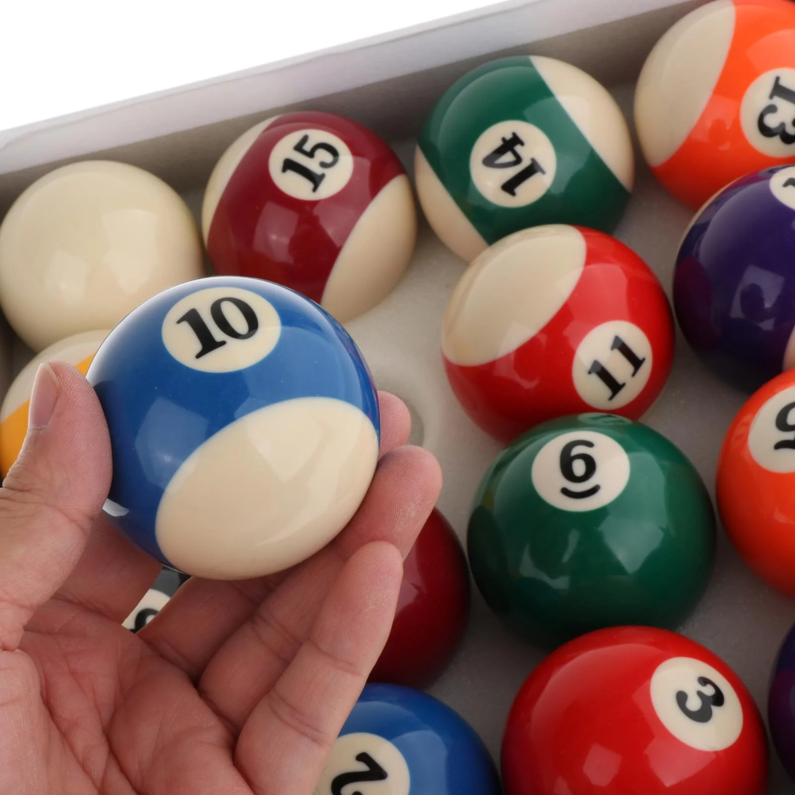 16 Pieces Resin Billiard Balls Table Accessory Home Game Recreational Sport Durable Billiards Pool Ball Set Pool Cue Balls Set for Playroom