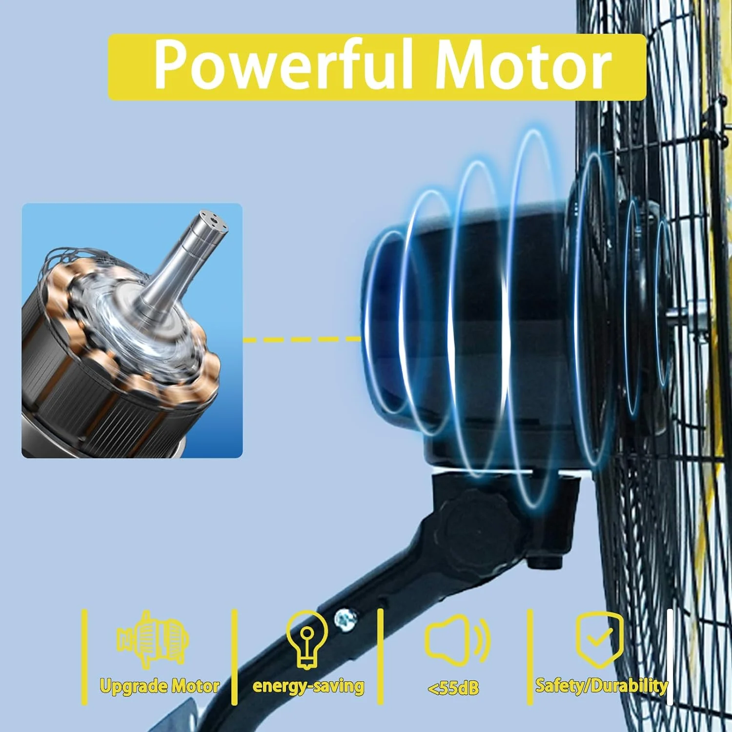 20 Inch Wall Mount Fan 3-Speed Industrial Fan High Velocity Fan,7000 CFM Outdoor Wall Fan for Commercial, Garage, Residential, Warehouse