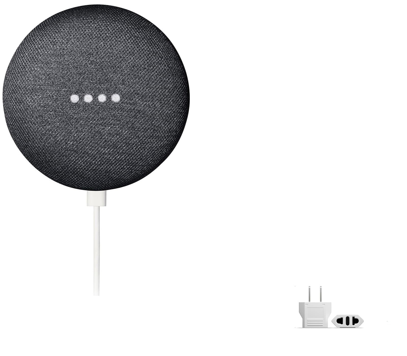 Google Nest Mini 1st Generation Bluetooth Speaker (International Version) with US Power Adapter - Charcoal