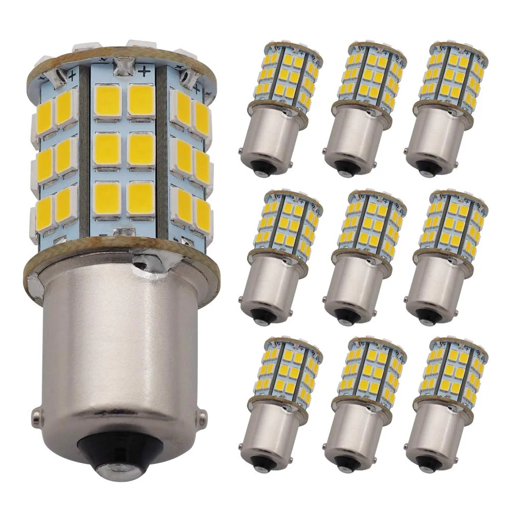 GRV Ba15s 56-2835SMD 4Watts AC/DC12V-24V LED Bulb for RV Interior Lights Warm White 10 Pack