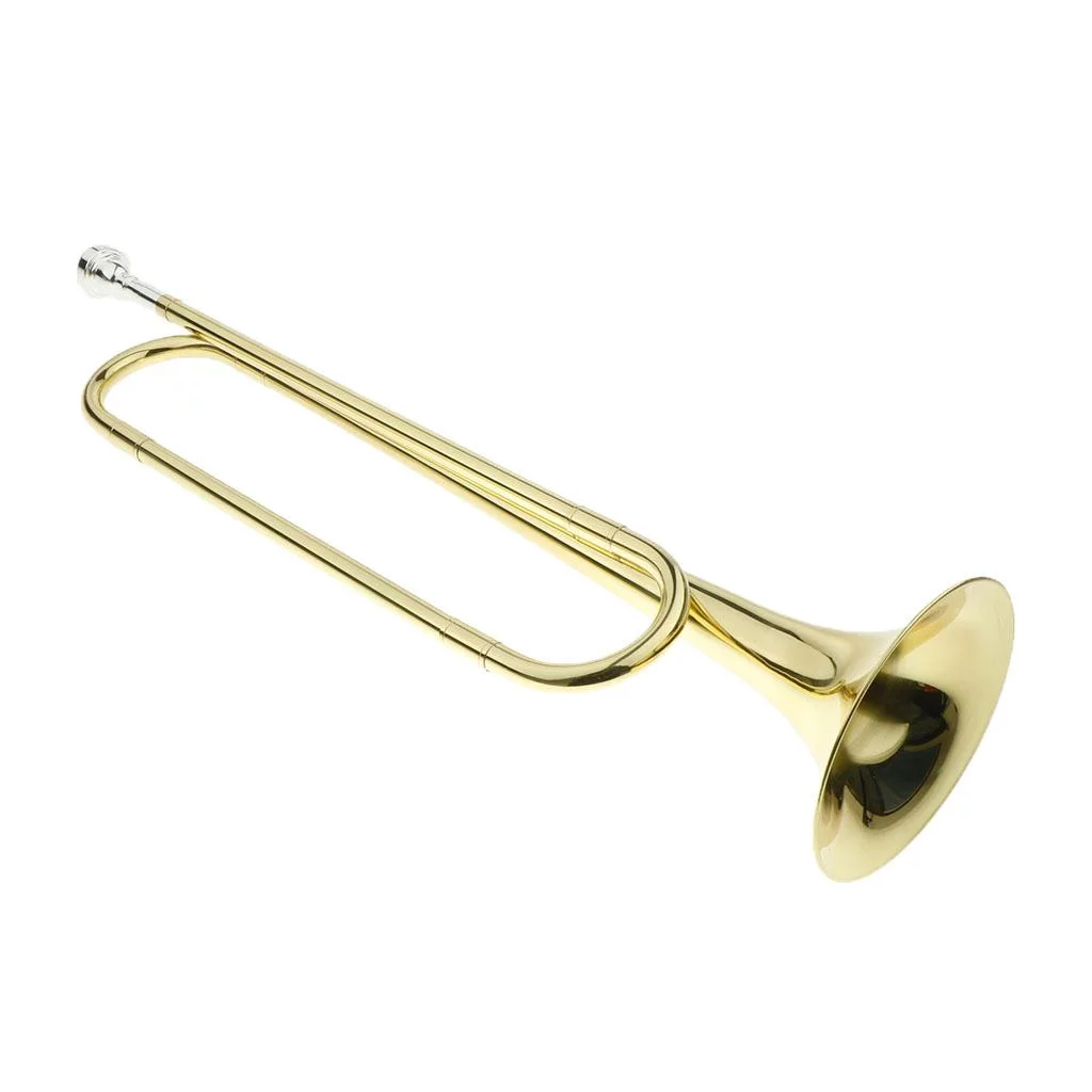 1 Set Brass B Key Students School Marching Bugle Mini Trumpet en With 7C Mouthpiece Gloves