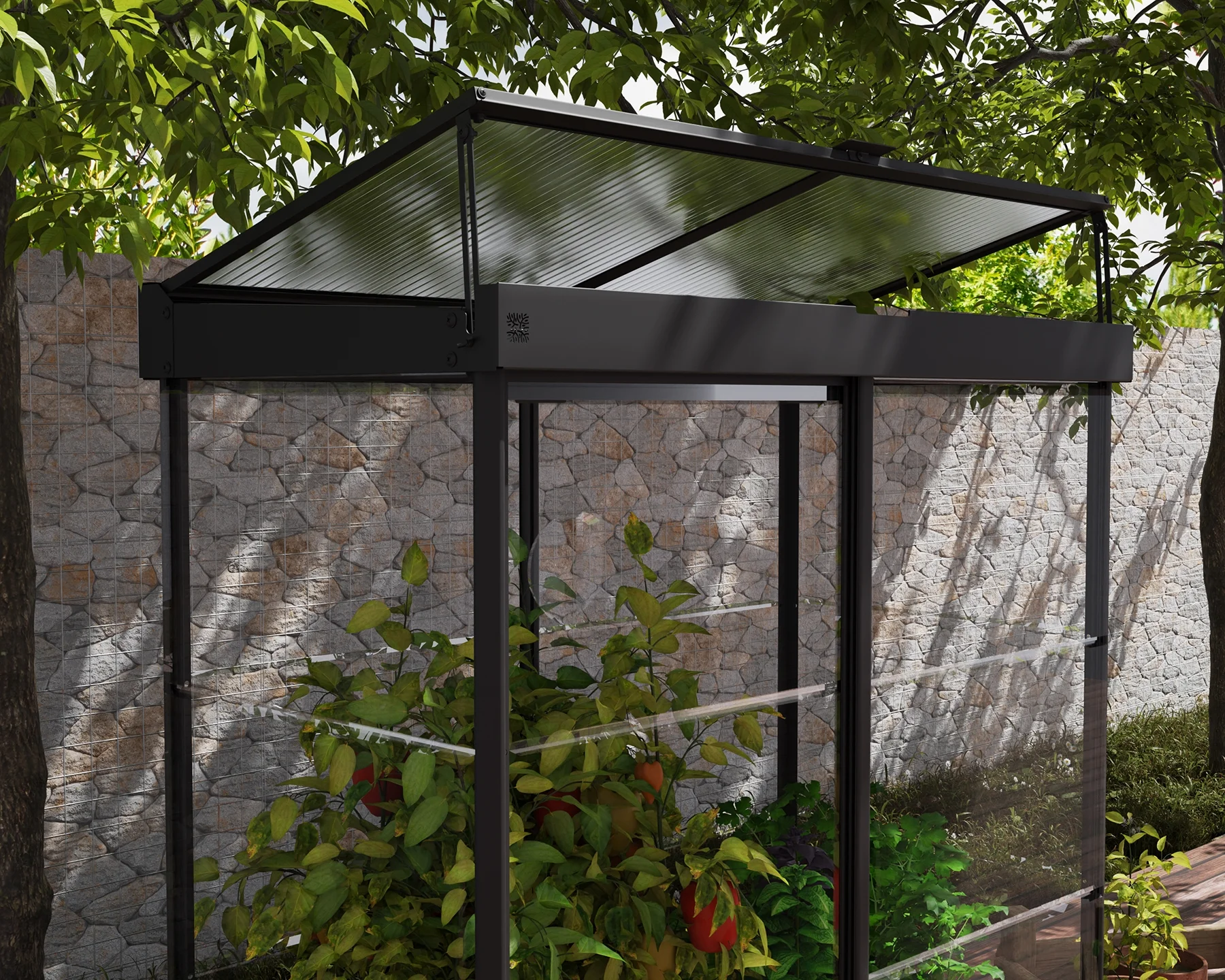 Palram - Canopia Ivy 4' x 2' Polycarbonate/Aluminum Mini Greenhouse - Black
