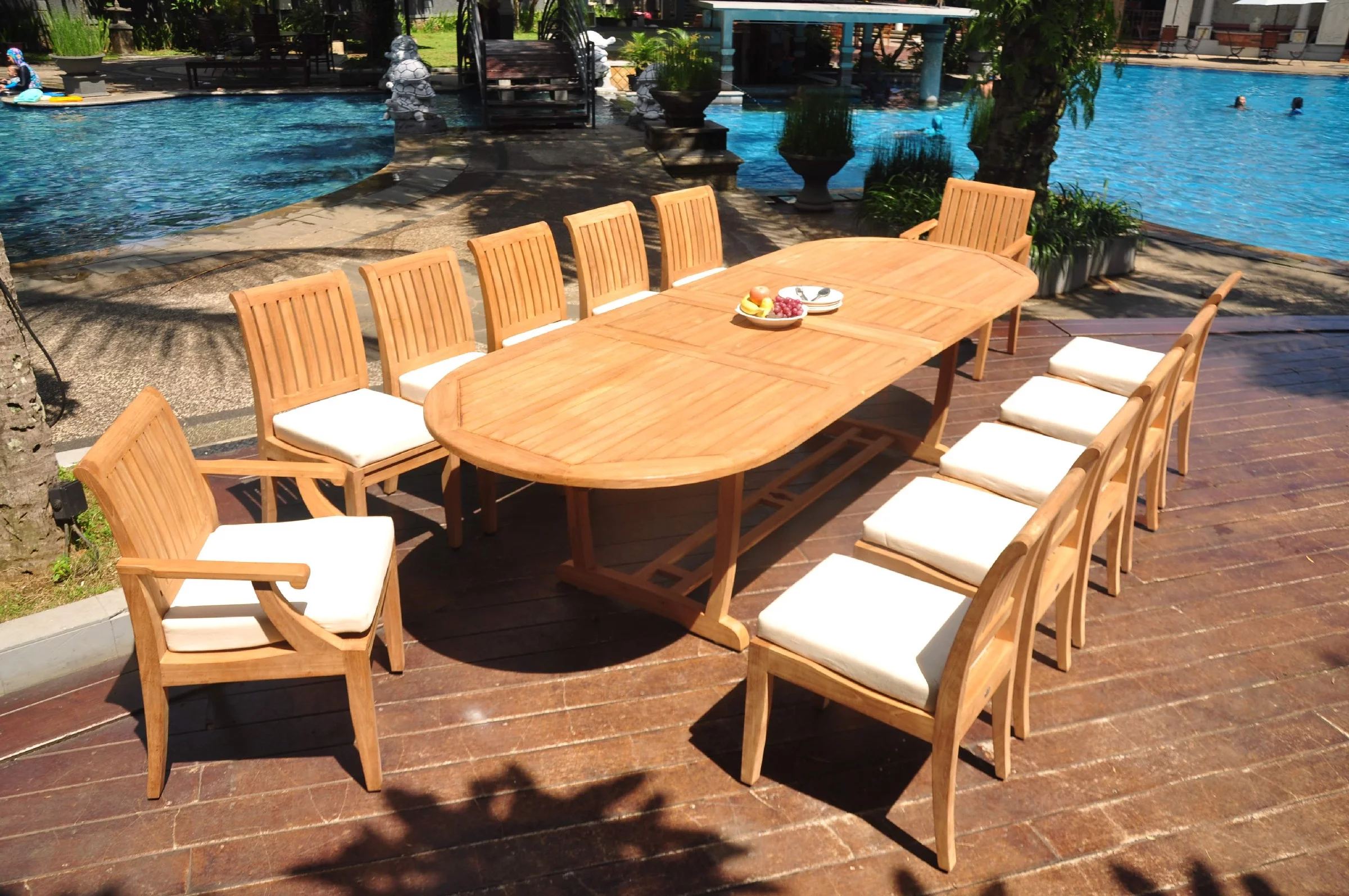 Grade-A Teak Dining Set: 12 Seater 13 Pc: 118