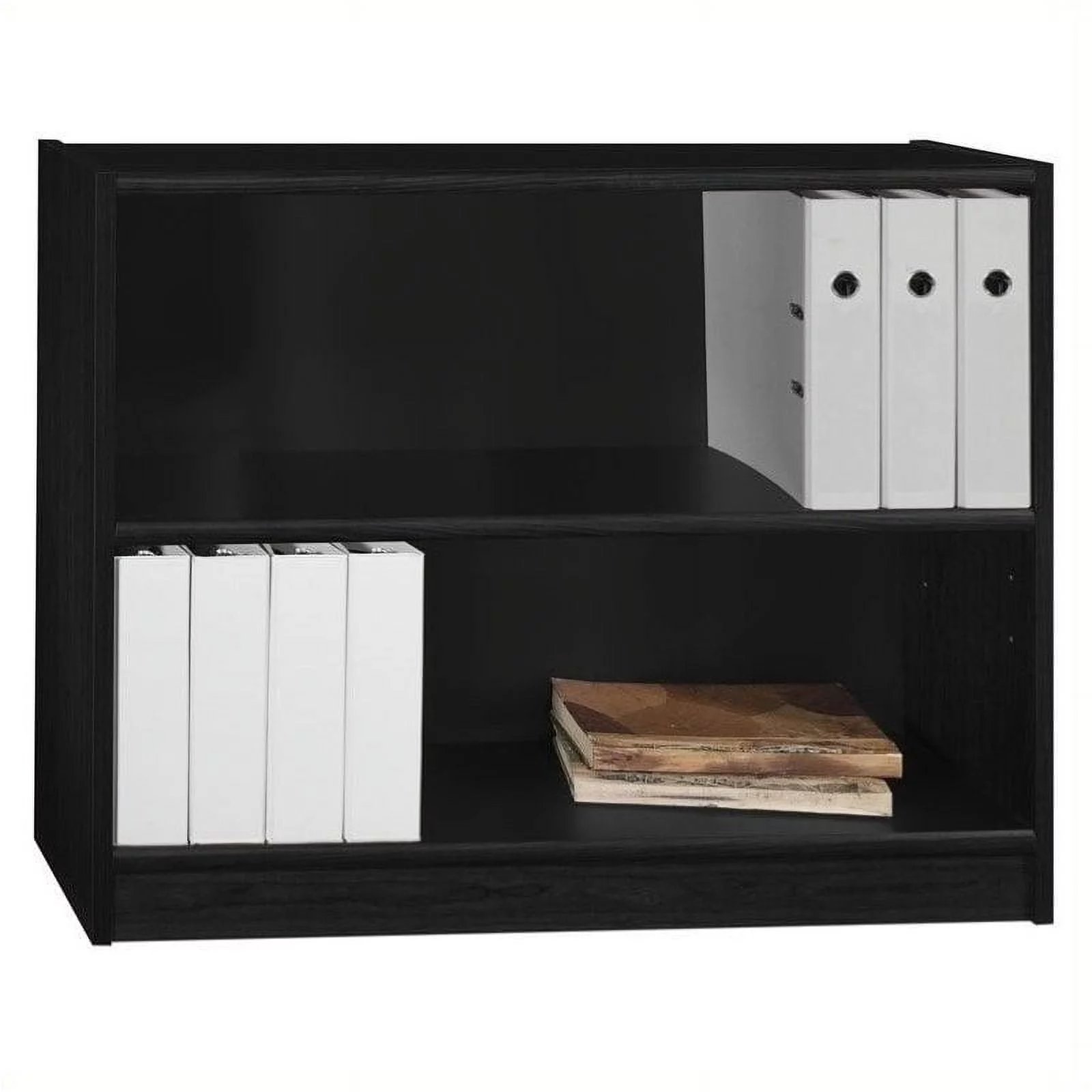 Bowery Hill Furniture 2 Shelf Bookcase in Classic Black