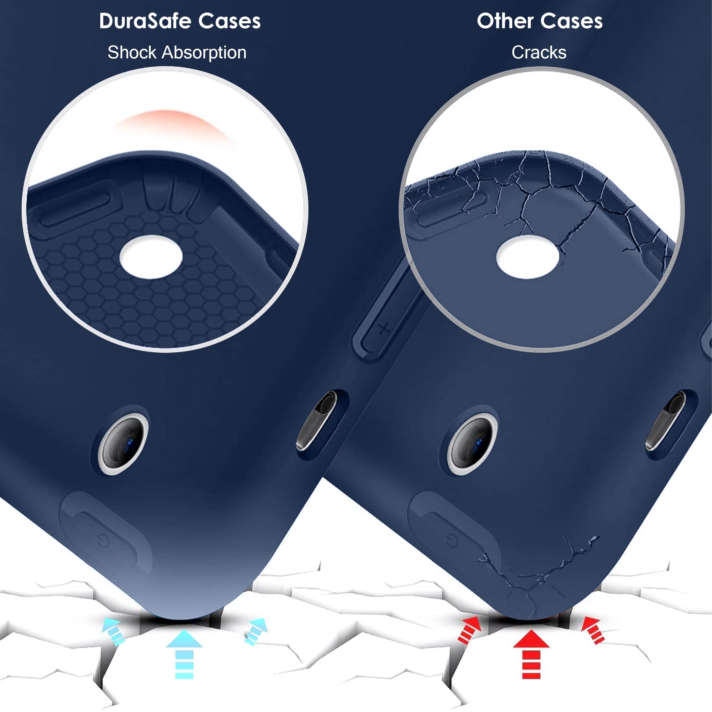 iPad Air 1st 2nd 9.7 5th 6th Inch [ Air 1 2 iPad 5 6 ] A1893 A1822 A1566 A1893 A1822 A1566 MD785LL/A MD788LL/A MD786LL/A MD789LL/A MD787LL/A with Soft Silicone Back and Flip Stand Cover - Navy Blue