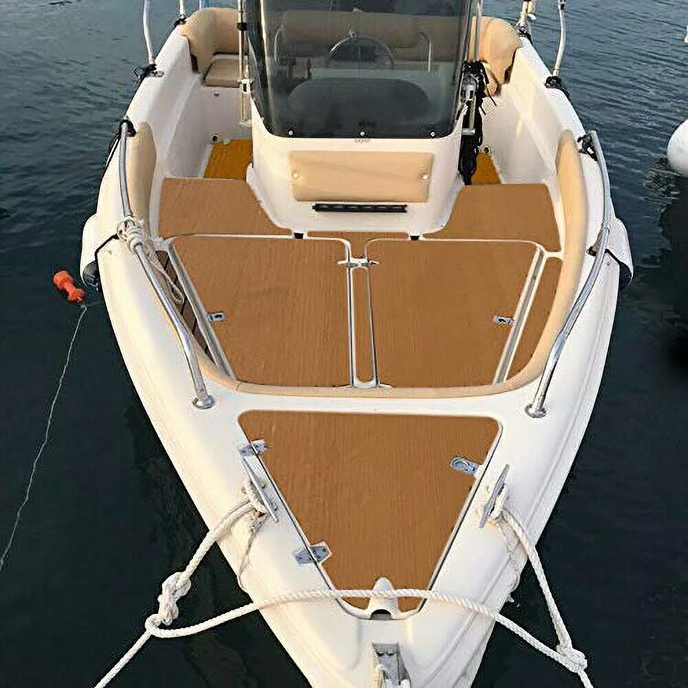 TBVECHI Boat Flooring Faux Teak, 35.4 X 94.5 Inch Boat Flooring EVA Foam Faux Teak, Self-Adhesive Mat Marine Floor Carpet, Boat Decking Sheet for Boat Yacht RV