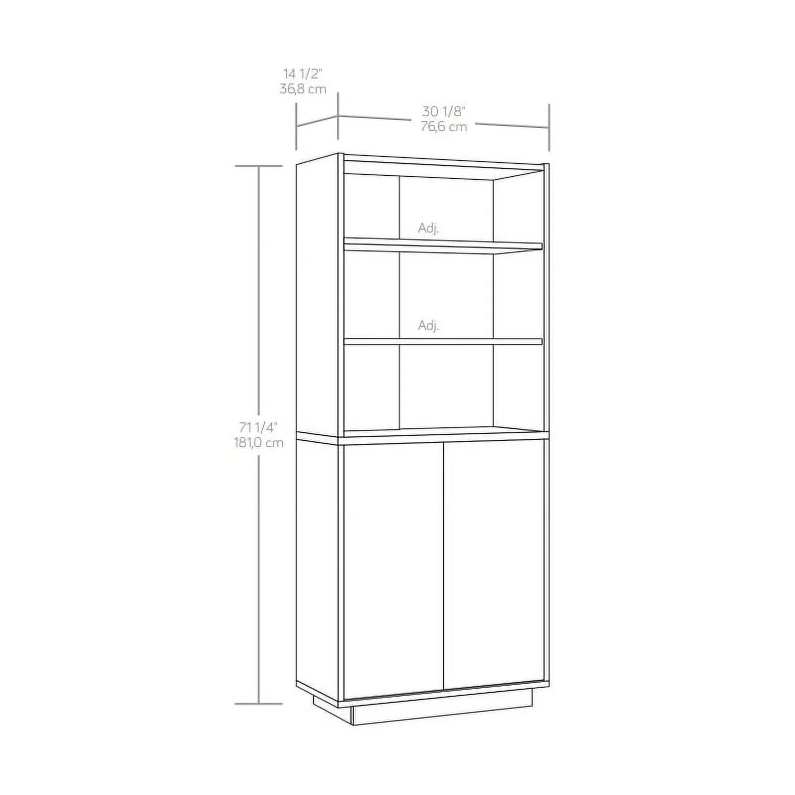 Pemberly Row Modern Engineered Wood Library in Ashen Oak Finish