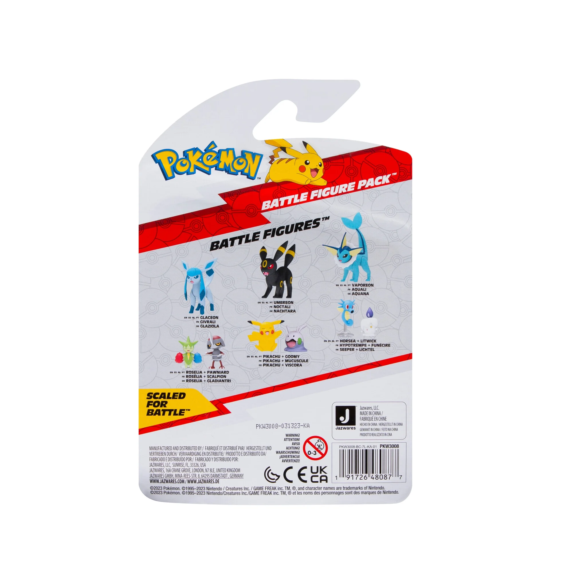 Pokemon 2 Pack - Features 2 inch Litwick and Horsea Battle Figures