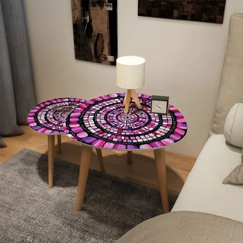 CHDEUSL Small Coffee Nesting  Stained Glass Window Triangle End  Center   Modern   Room Bedroom Balcony