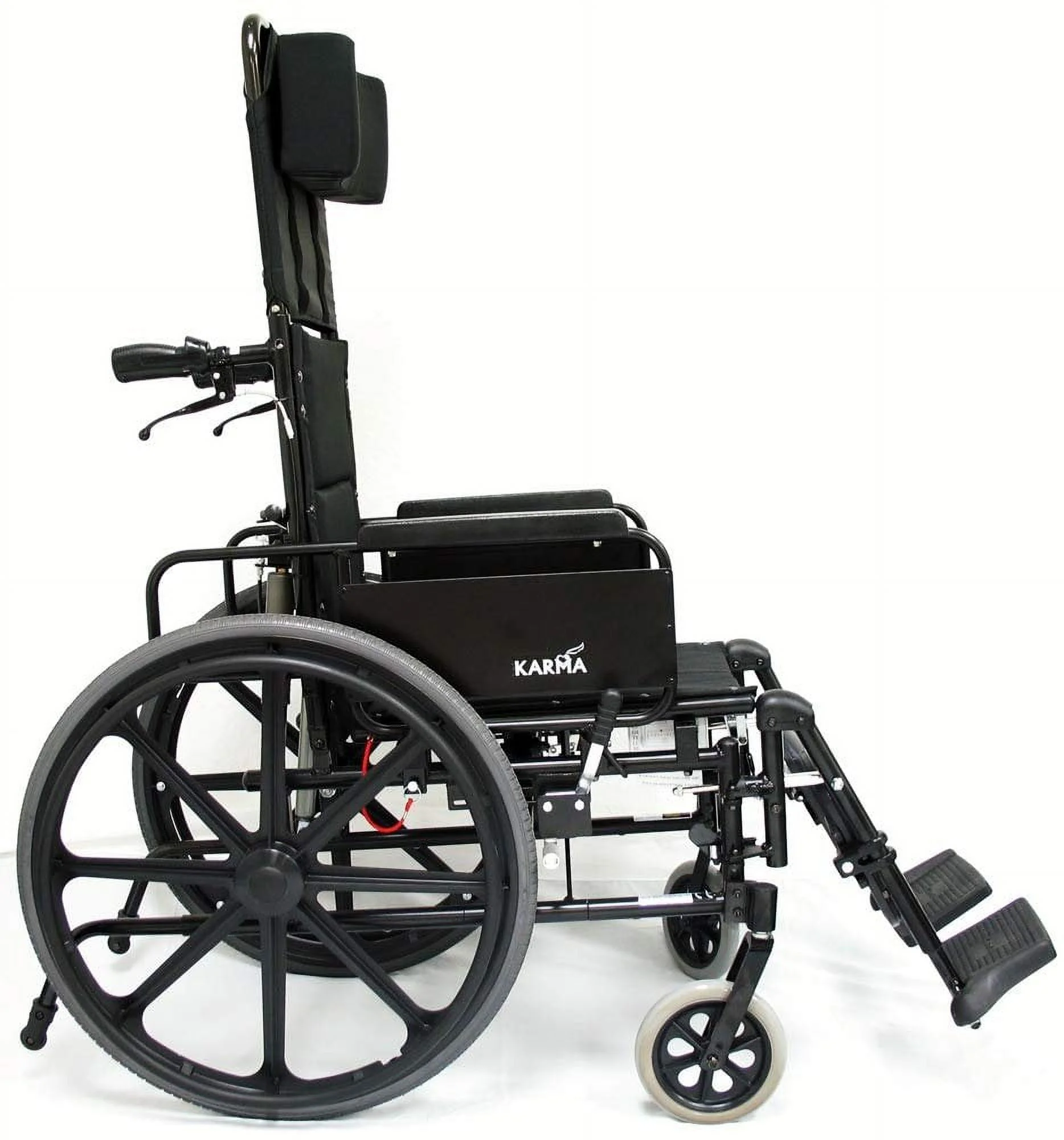 Karman KM5000 Aluminum Lightweight Reclining Manual Wheelchair KM5000F18B-MS, Removable Desk Armrest & Includes Anti-Tippers 18