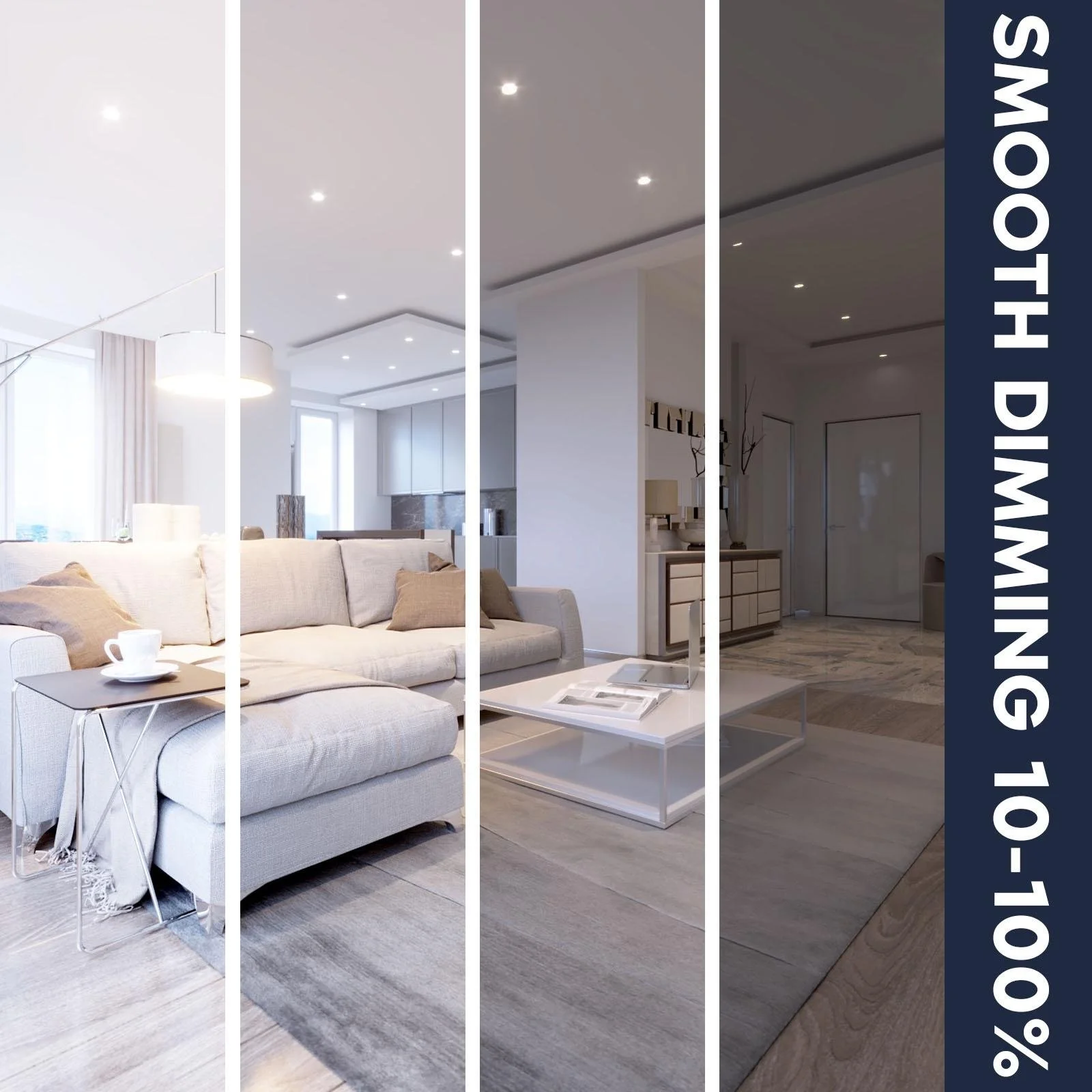 Luxrite 5 Inch LED Flush Mount Ceiling Light, 10W 600LM, 5CCT Selectable 2700K-5000K, Dimmable, Wet Rated, ETL 4-Pack