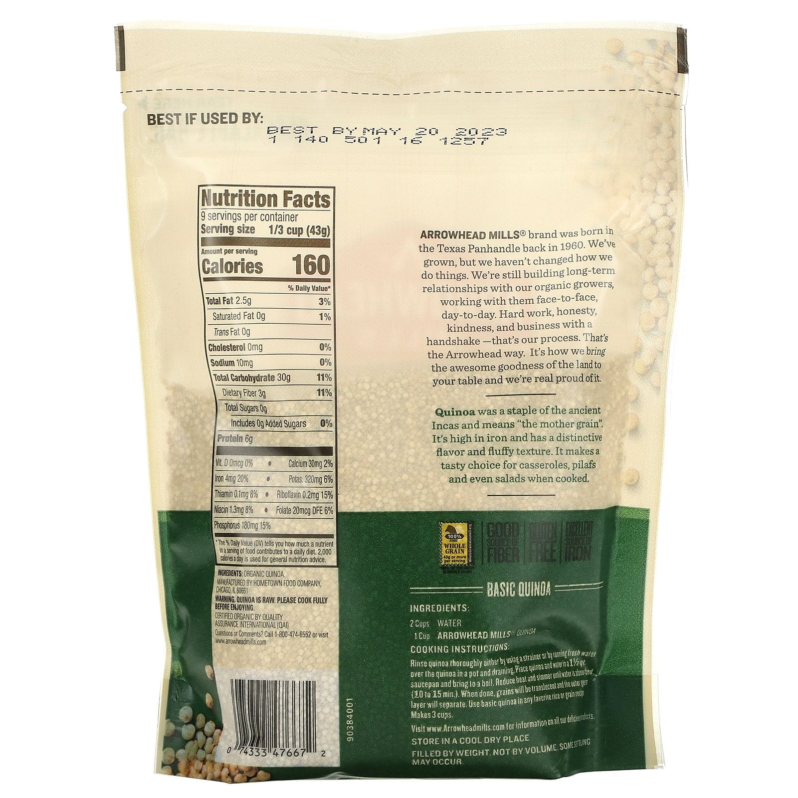 Arrowhead Mills, Organic Quinoa, 14 oz Pack of 3