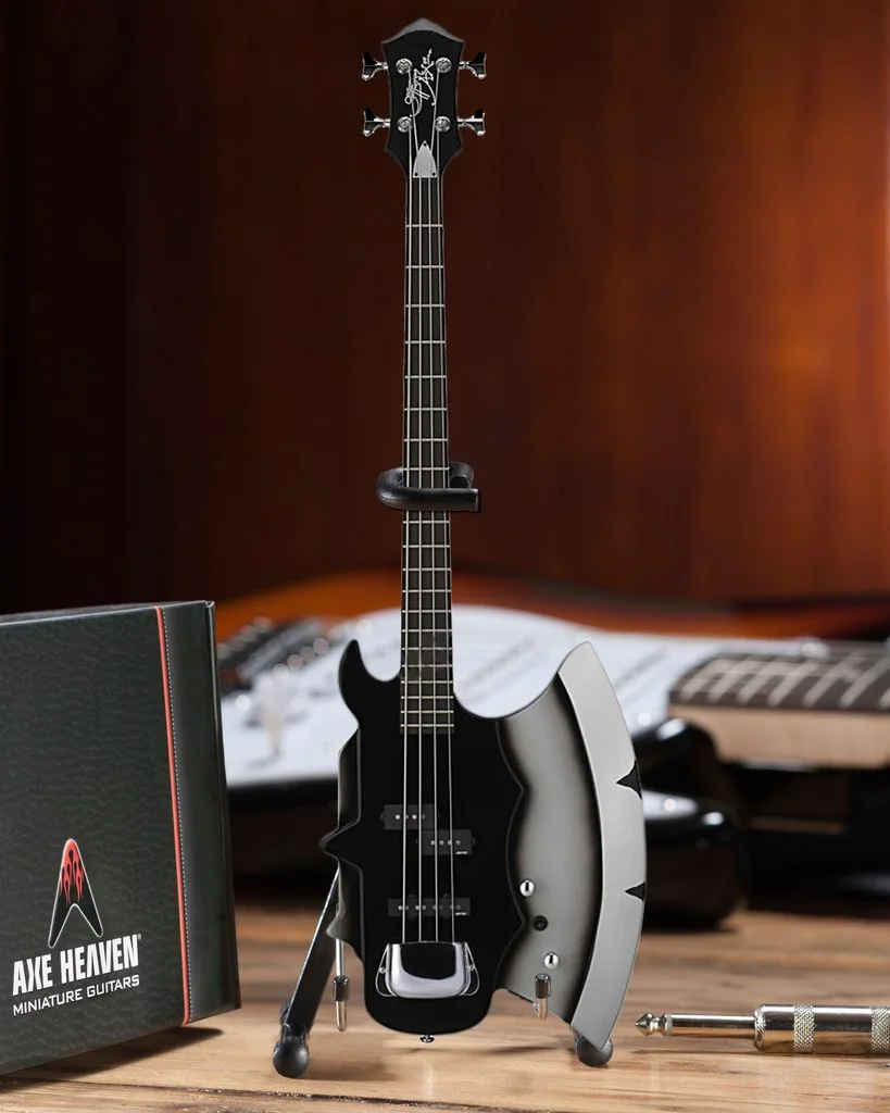 KISS Gene Simmons Miniature AXE Bass Signature Guitar Replica - Officially Licensed Collectible (2M-K01-5006)