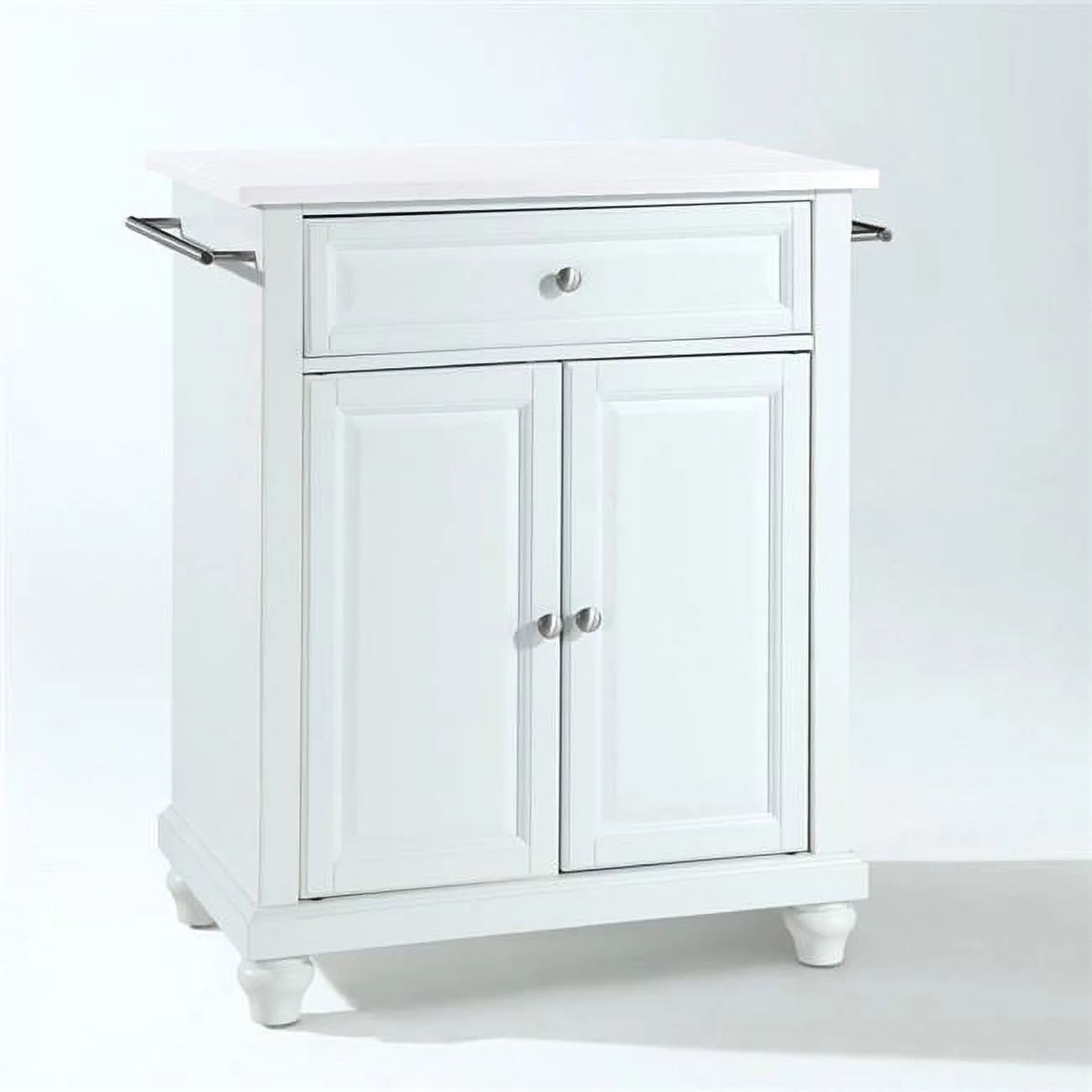 Crosley Furniture Cambridge Wood Granite Top Portable Kitchen Island in White