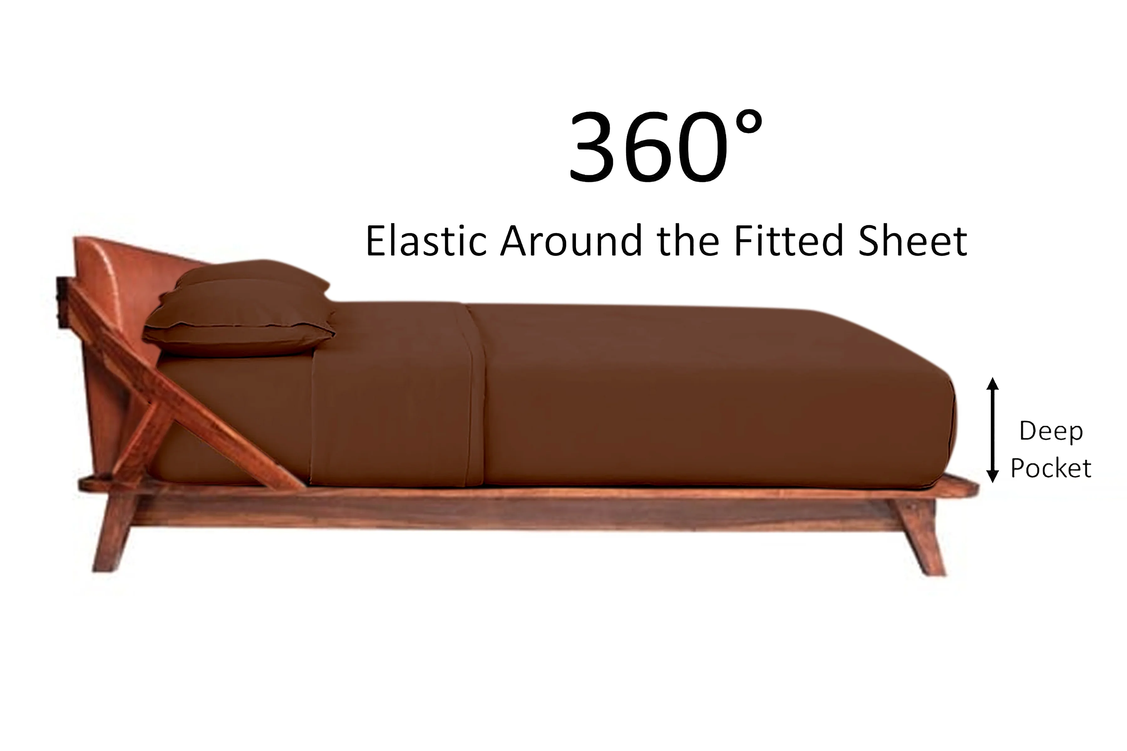 Hotel Brand 1000 Thread Count 6-Piece Extra Deep Pocket Super Soft Sheet Set Fit Upto 24 Inches Deep Pocket Solid, 100% Egyptian Cotton @ 'hotellinen' (Twin XL, Chocolate)