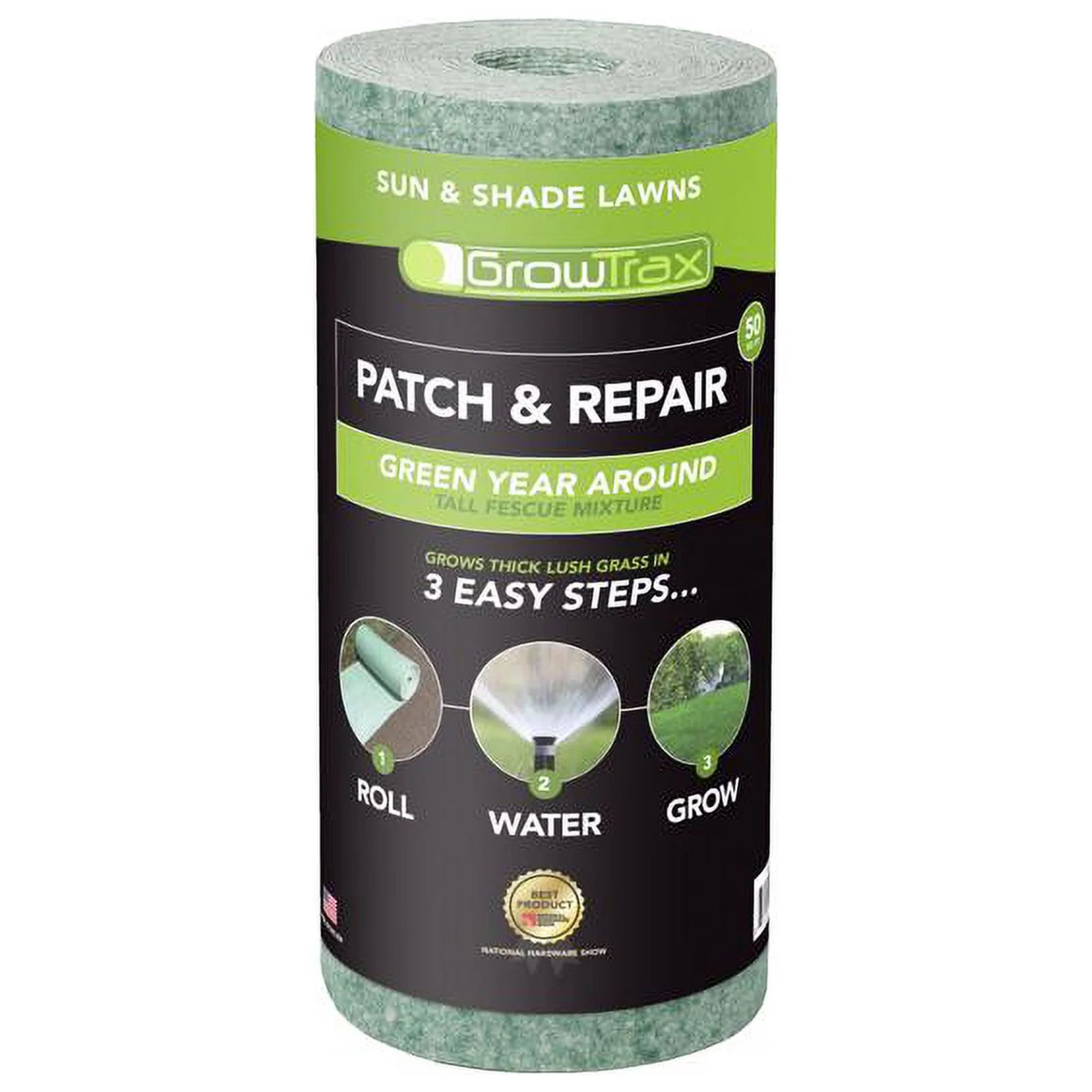 1 Pc, Growtrax Quick Fix Mixed Sun Or Shade Grass Seed Blanket