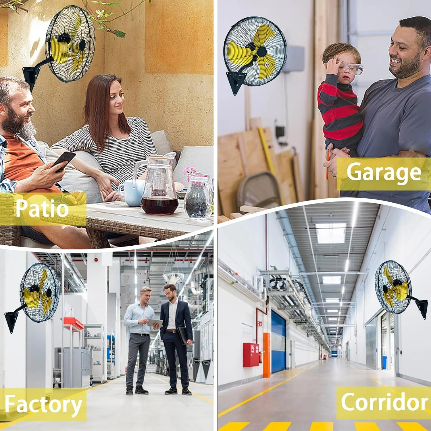 20 Inch Wall Mount Fan 3-Speed Industrial Fan High Velocity Fan,7000 CFM Outdoor Wall Fan for Commercial, Garage, Residential, Warehouse