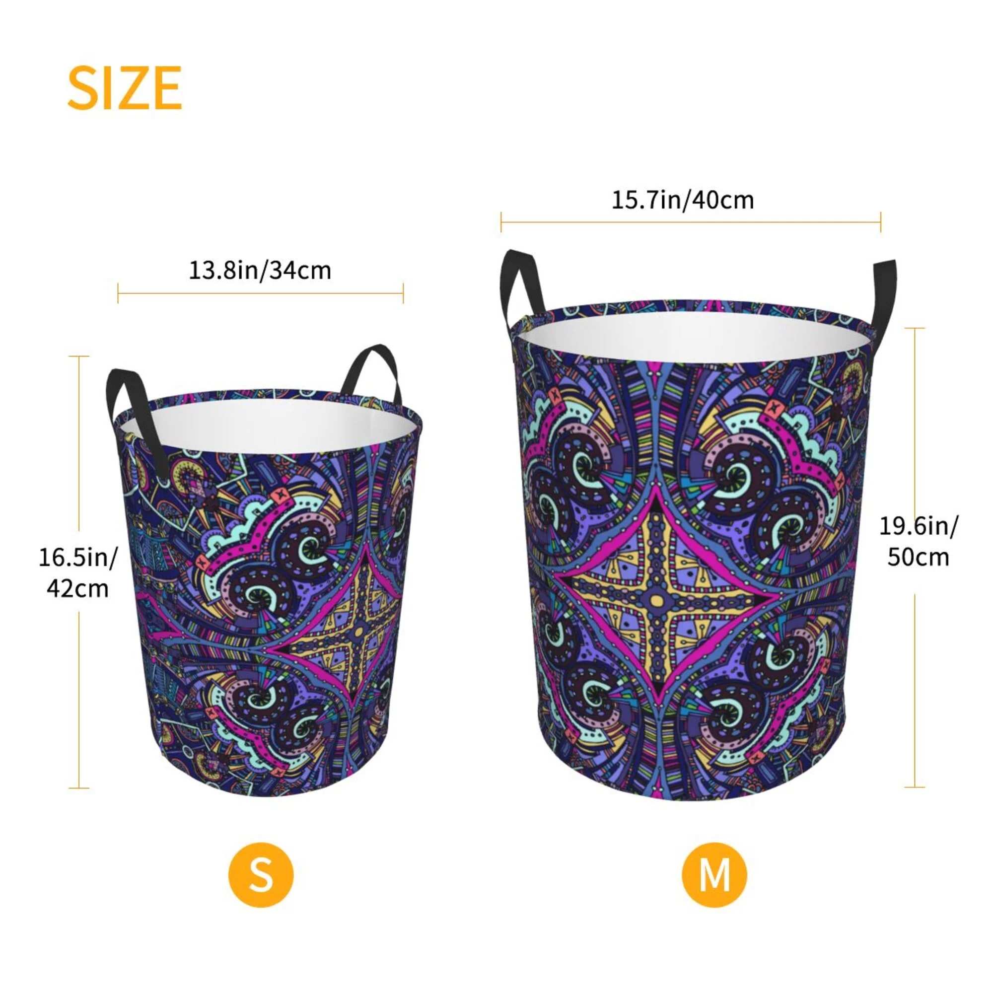 ZICANCN Laundry Basket Organizer, Boho Stribal Ethnic Native Collapsible Hamper for Bathroom Bedroom Laundry Room, Small Size