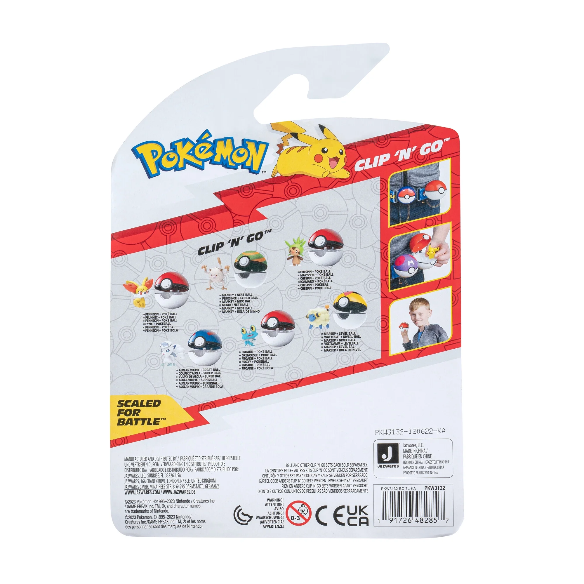 Pokemon Clip ‘N’ Go Fennekin and Poke Ball - Includes 2-Inch Battle Figure and Poke Ball Accessory