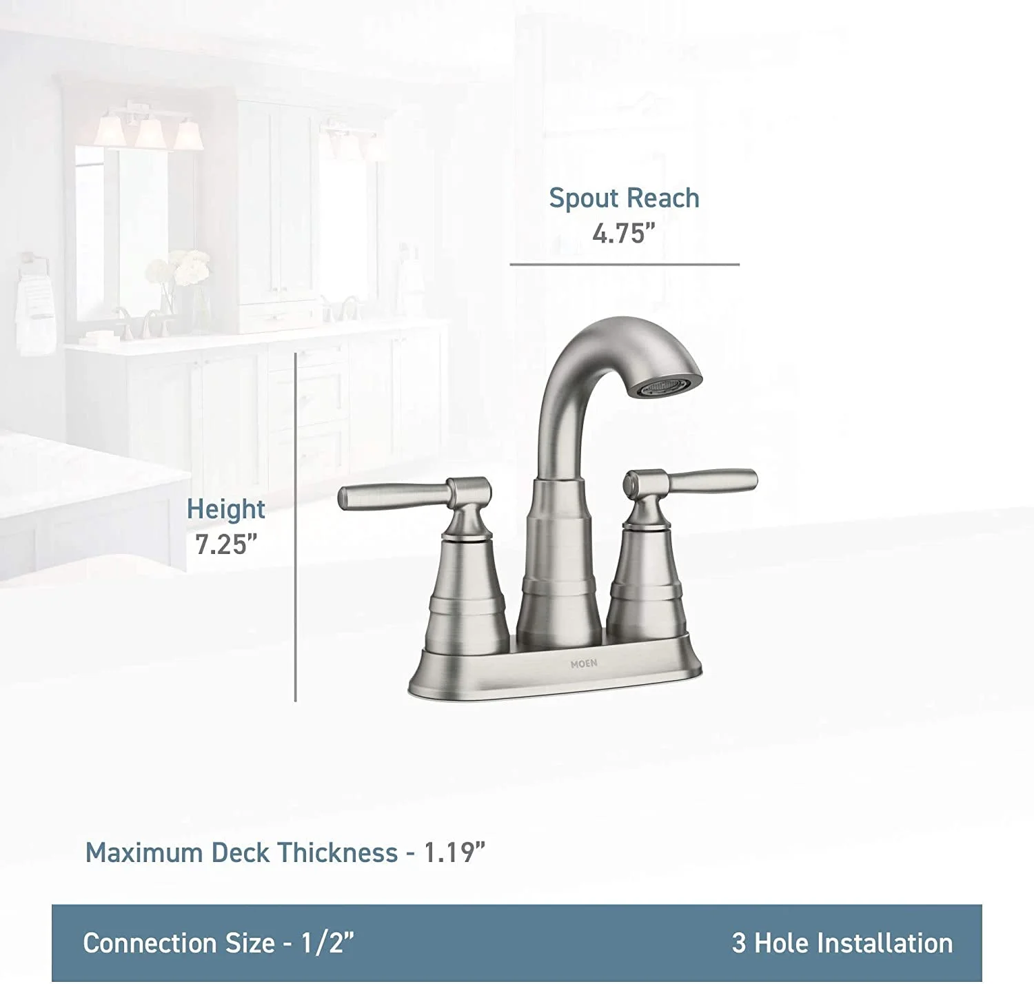 YILAN 84971SRN Halle Two-Handle Centerset Bathroom Sink Faucet with Drain Assembly Bundle with YILAN 82971SRN Halle Posi-Temp Shower Faucet Trim with Valve, Spot Resist Brushed Nickel