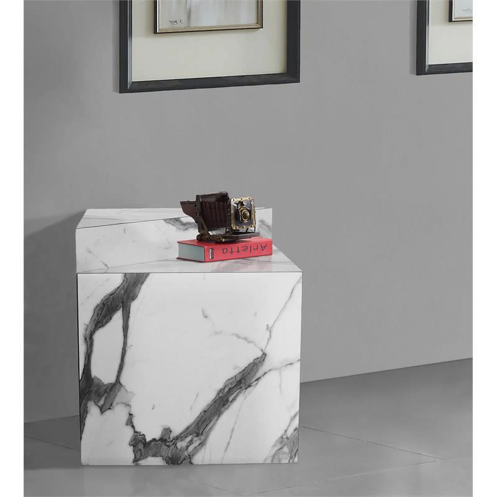 Meridian Furniture Aritzia White End Table
