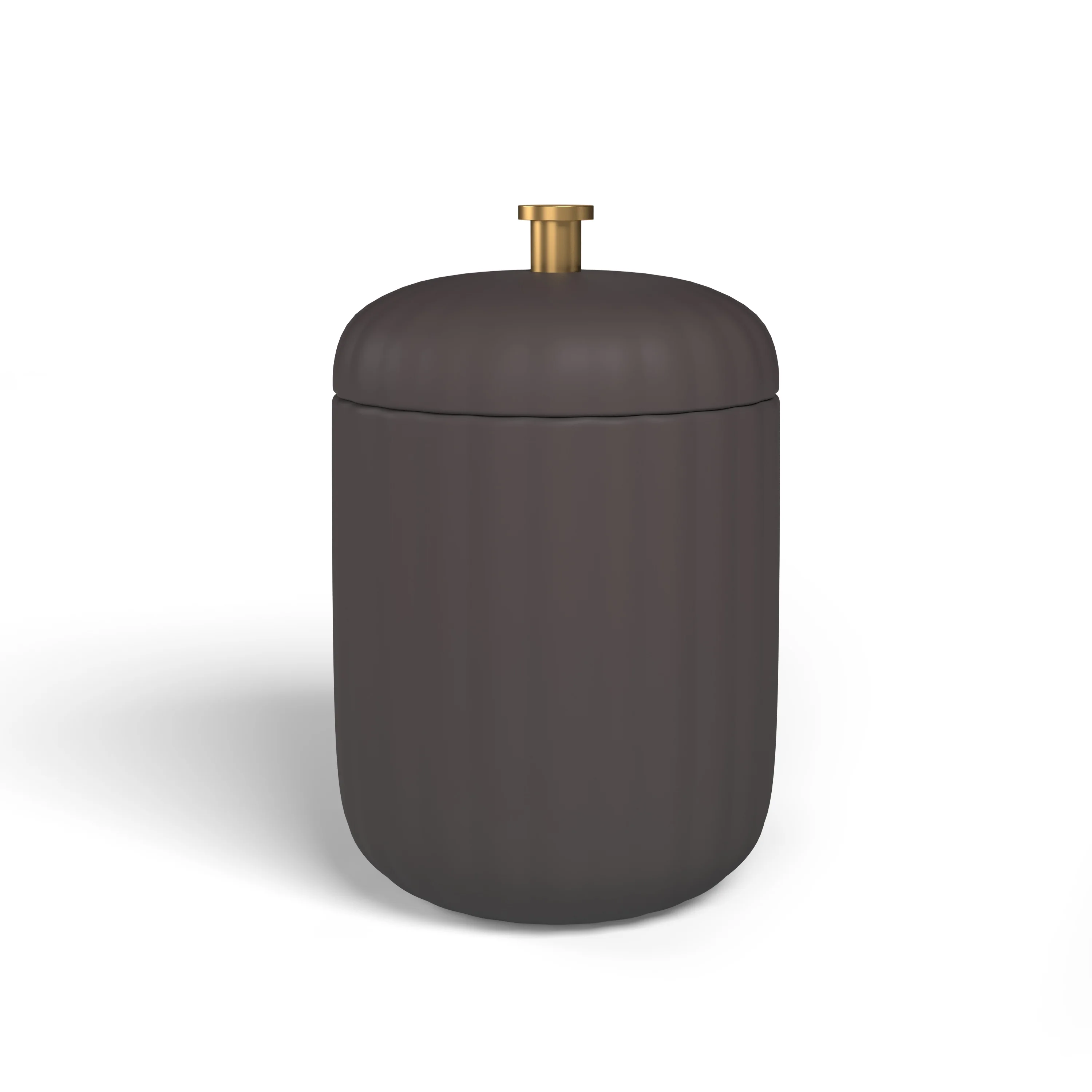 Beautiful Fluted Stoneware 2-Piece Vanity Jar Set by Drew Barrymore, Charcoal Gray