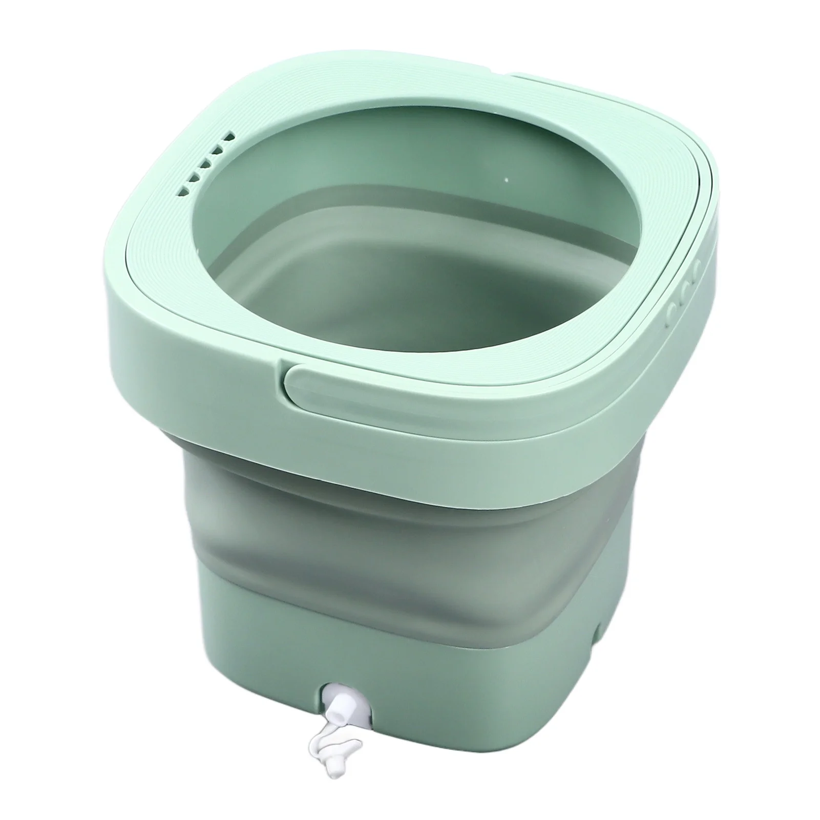 Qulable Portable Washing Machine Mini Foldable Washer 8L Capacity Drainage System for Clothes Underwear Small Items US Plug 100‑240V Green
