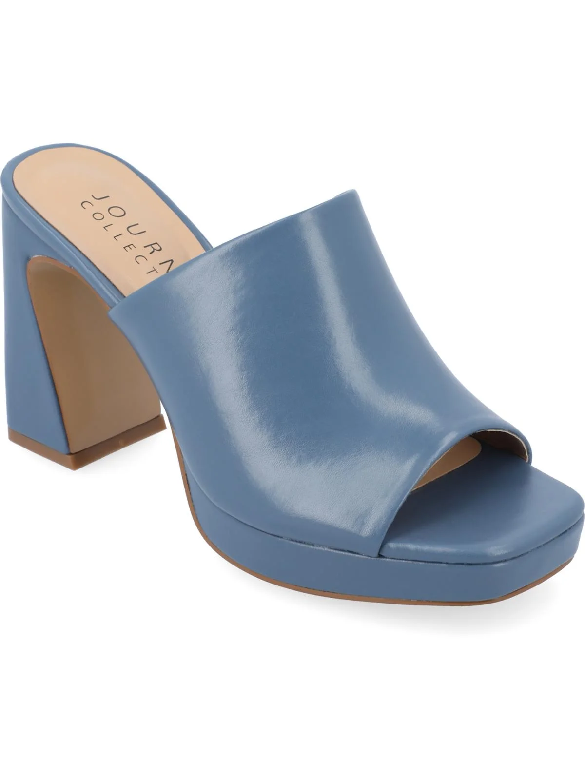 Journee Collection Womens EZZLYNN Square toe Casual Block Heel