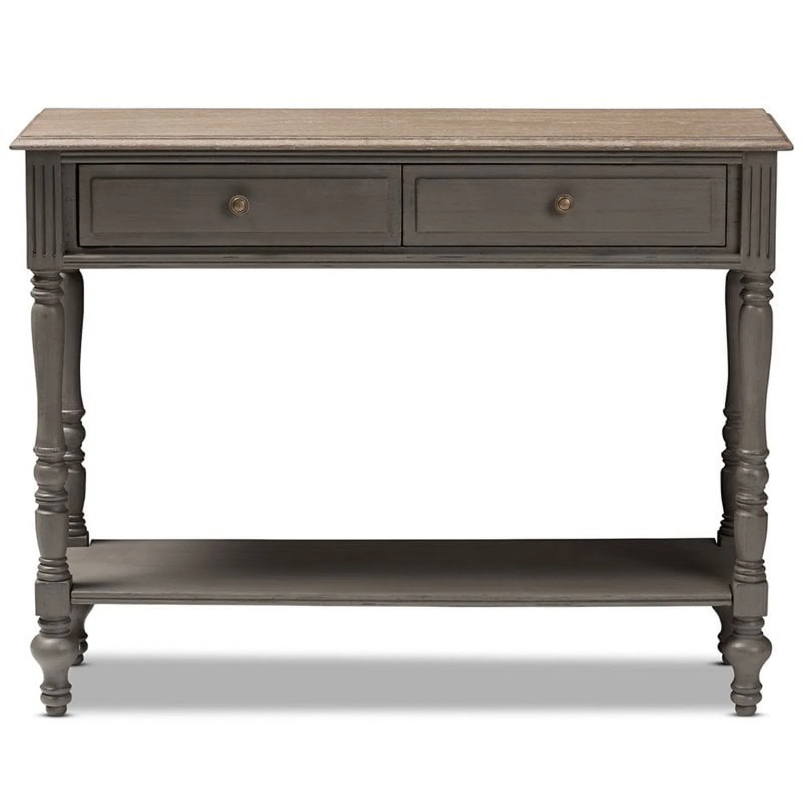 Baxton Studio Noemie 2 Drawer Console Table in Brown