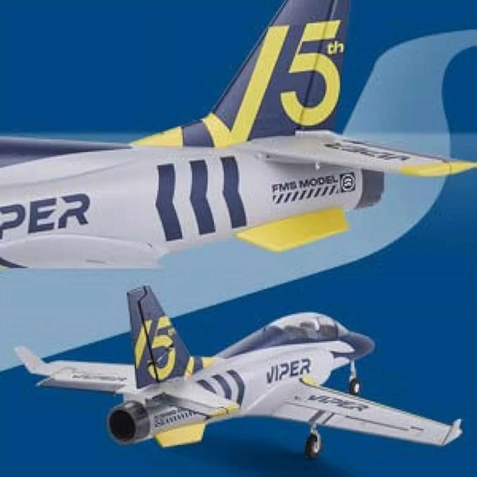 Fms 70mm Viper V2 EDF Navy Blue Trainer RC Airplane Jet 6S PNP (NO Radio Battery Charger)