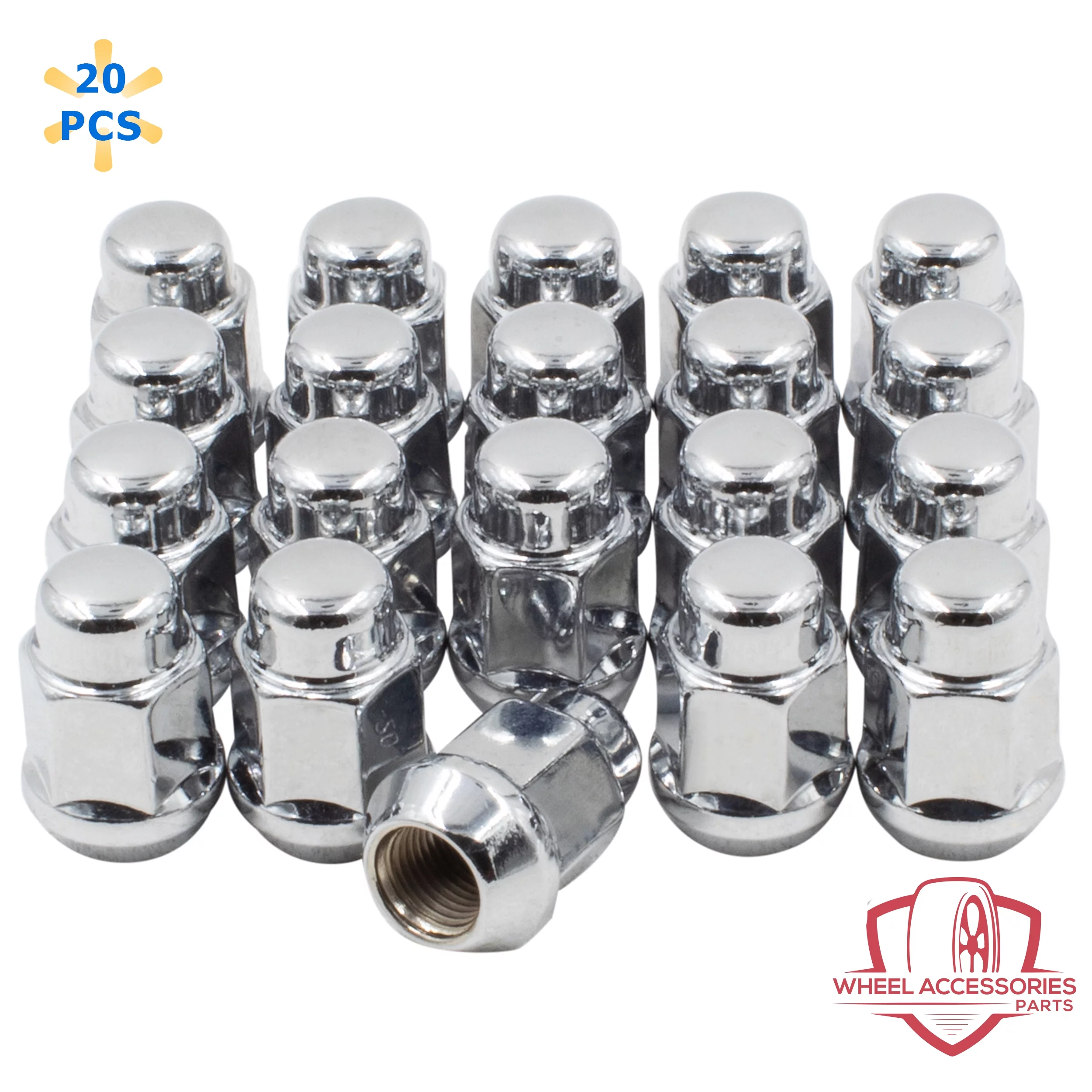 20 Pcs M12 1.50 12x1.5 Thread Bulge Acorn Lug Nut,  1.38