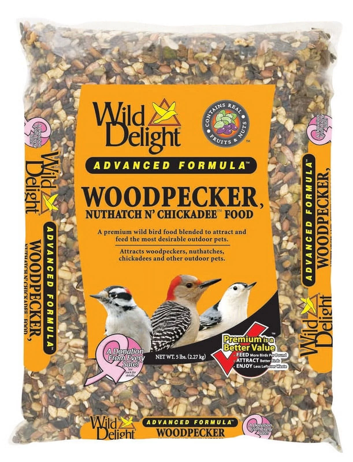 1 Pc, Wild Delight Woodpecker Sunflower Seeds Wild Bird Food 5 Lb